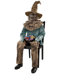 Spirit Halloween 4 Ft 6 In Scary Sitting Scarecrow Animatronic, Multicolor