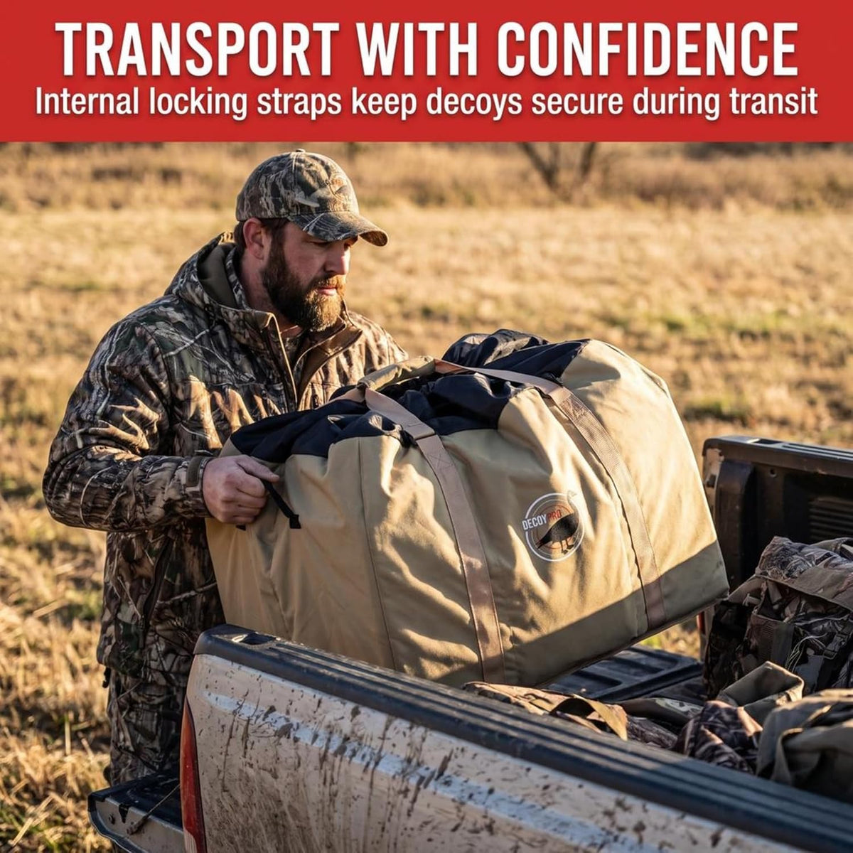 6 Slot Goose Decoy Bag for Large Full Body, Floating and Shell Models, Slotted Hunting Carry and Storage Case