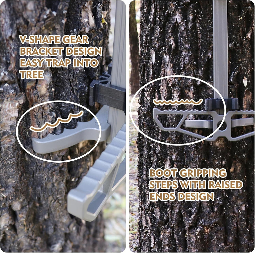 Climbing Sticks,Aluminum Non-Slip Hunting Climbing Steps,Lightweight Tree Climbing Hunting Gear Hunting Accessories for Tree Stands Set of 4,Fold Up