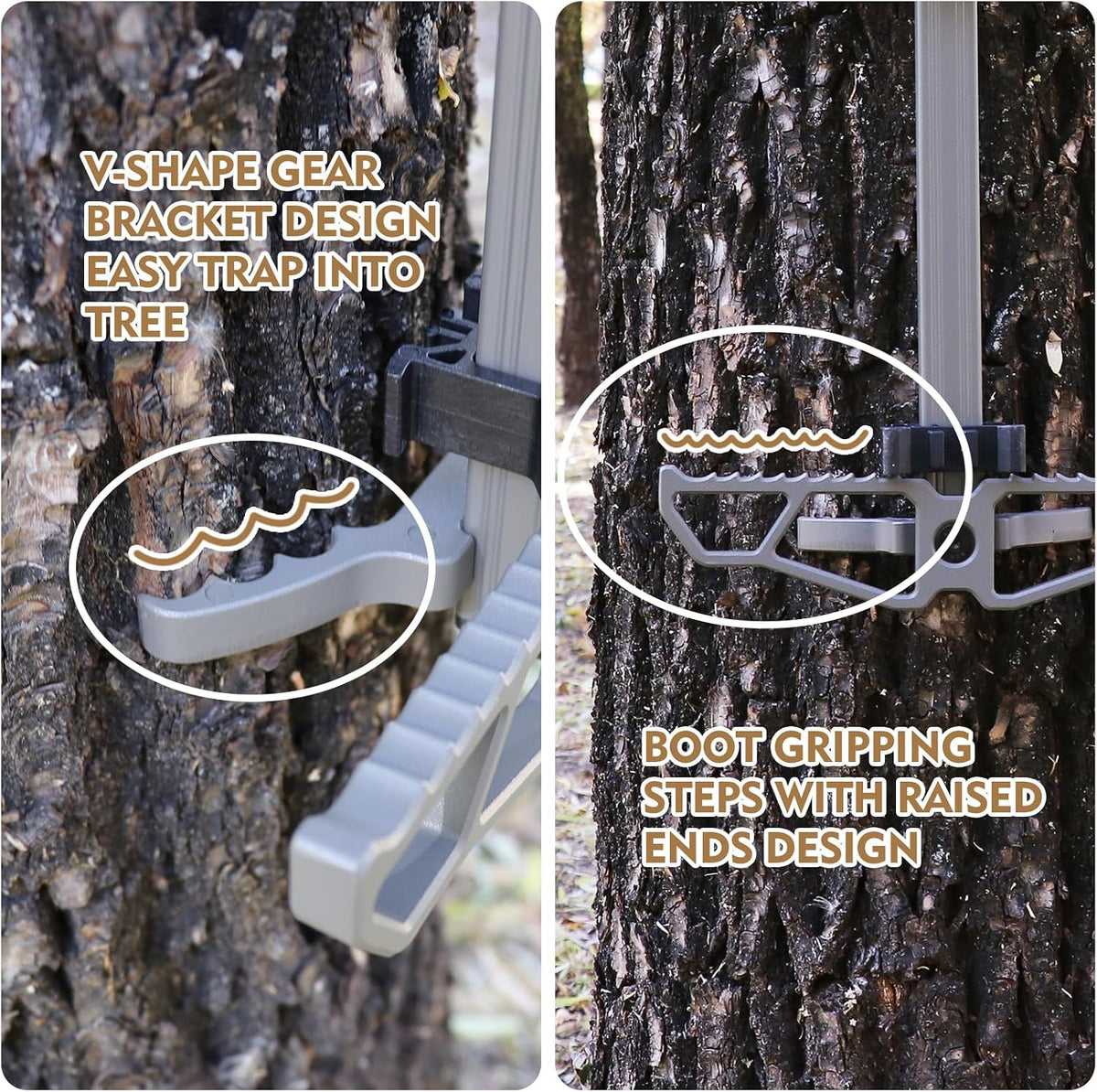 Climbing Sticks,Aluminum Non-Slip Hunting Climbing Steps,Lightweight Tree Climbing Hunting Gear Hunting Accessories for Tree Stands Set of 4,Fold Up