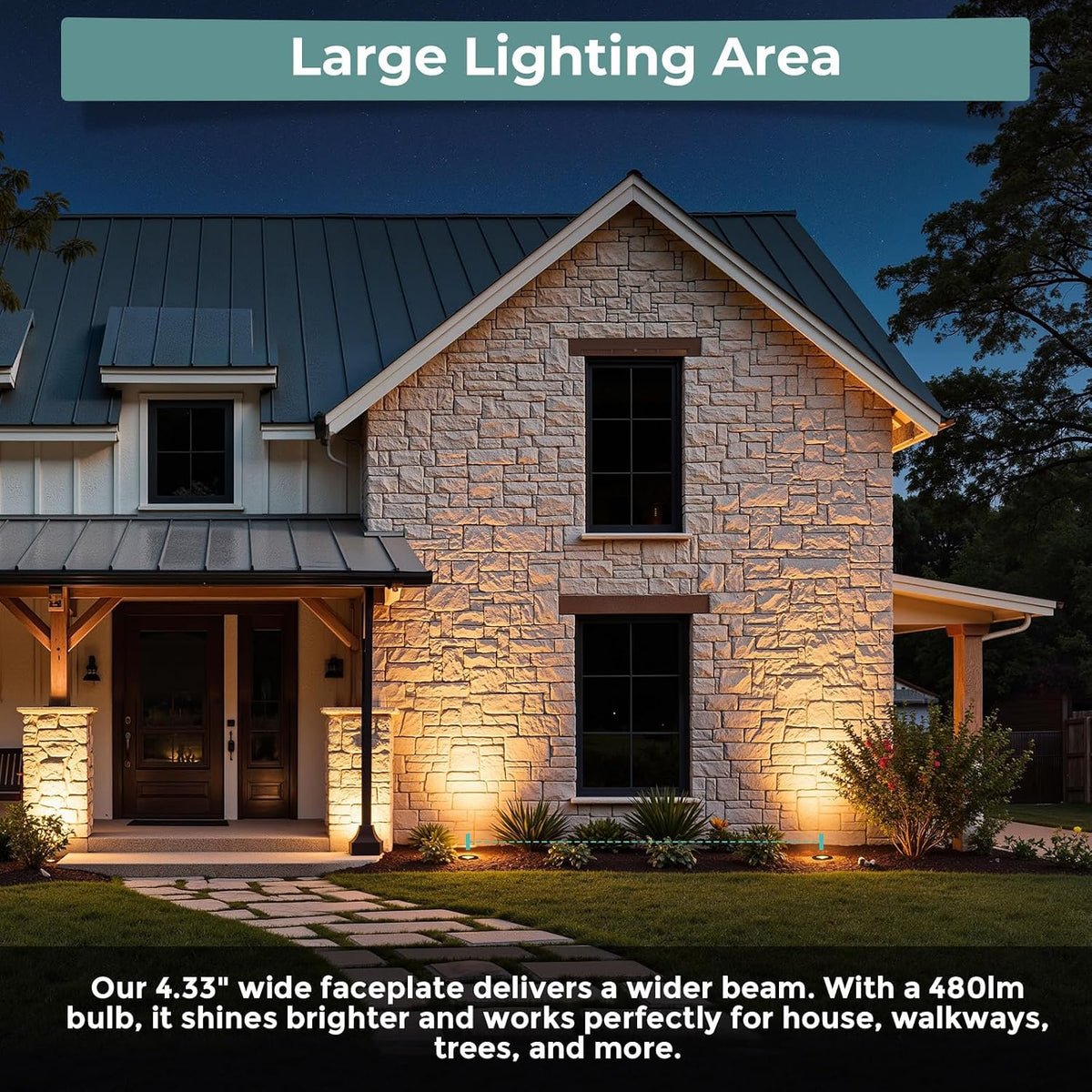 Gardencoin Low Voltage Landscape LED Well Lights, 12V in Ground Lights Outdoor IP67 Waterproof, 5" Tall Wired Landscape Up Lighting, Included