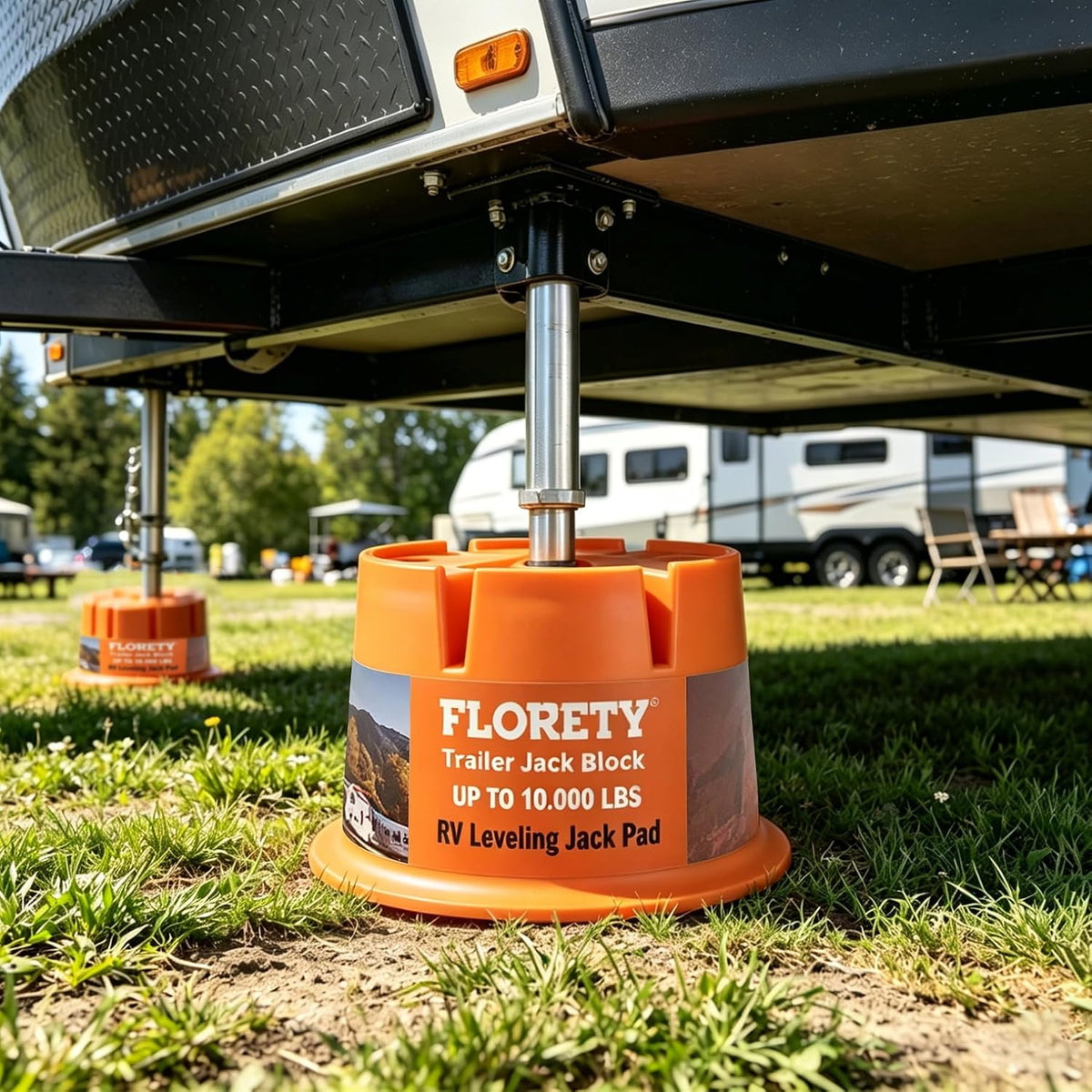 Trailer Jack Block 4 Pack, Heavy Duty RV Jack Blocks-8''Height 10,000 lbs Capacity,Leveling Jack Pads for 5th Wheel, Travel Trailer, Camper, Tongue