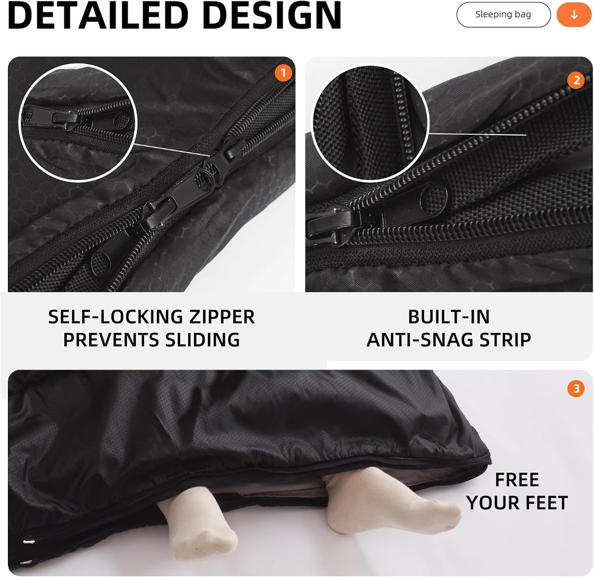 Double Sleeping Bags for Adults Camping with 2 Pillows Queen Size