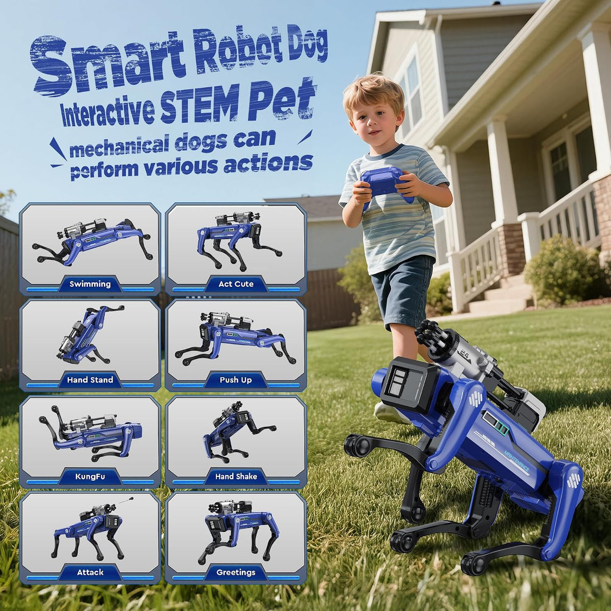 Robot Dog - Interactive STEM Toys with Voice & Remote Control, 30+ Lifelike Actions, Programmable Play, 25m Range, Durable & Safe - Best Gift for