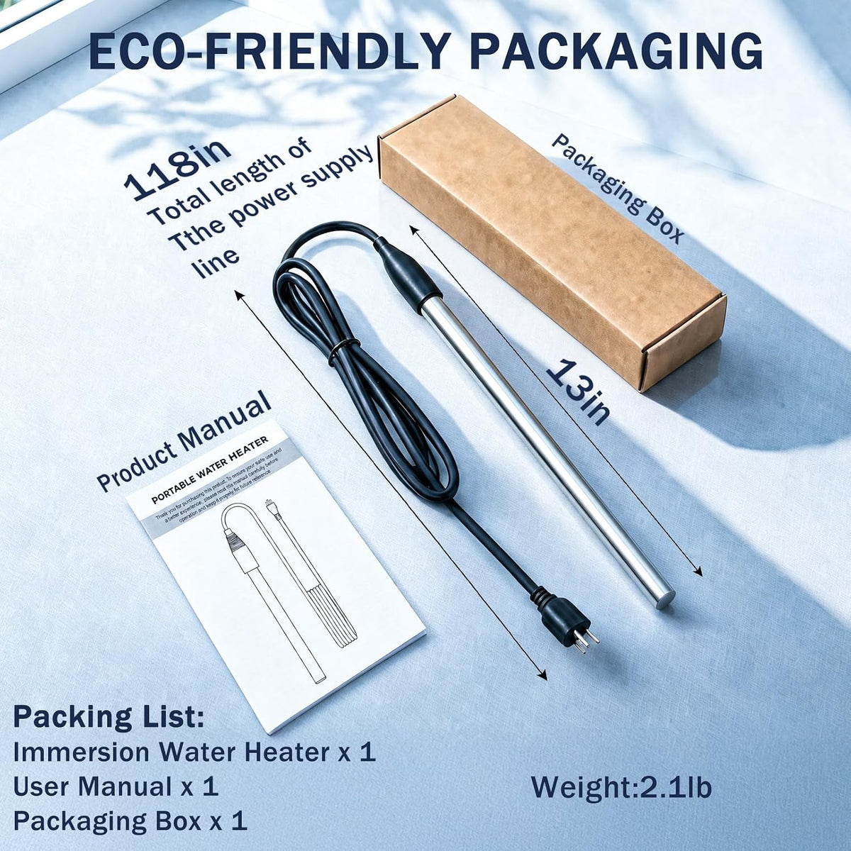 Xyloz 3000W Immersion Water Heater, Bucket Water Heaters for Hot Tubs, etc.