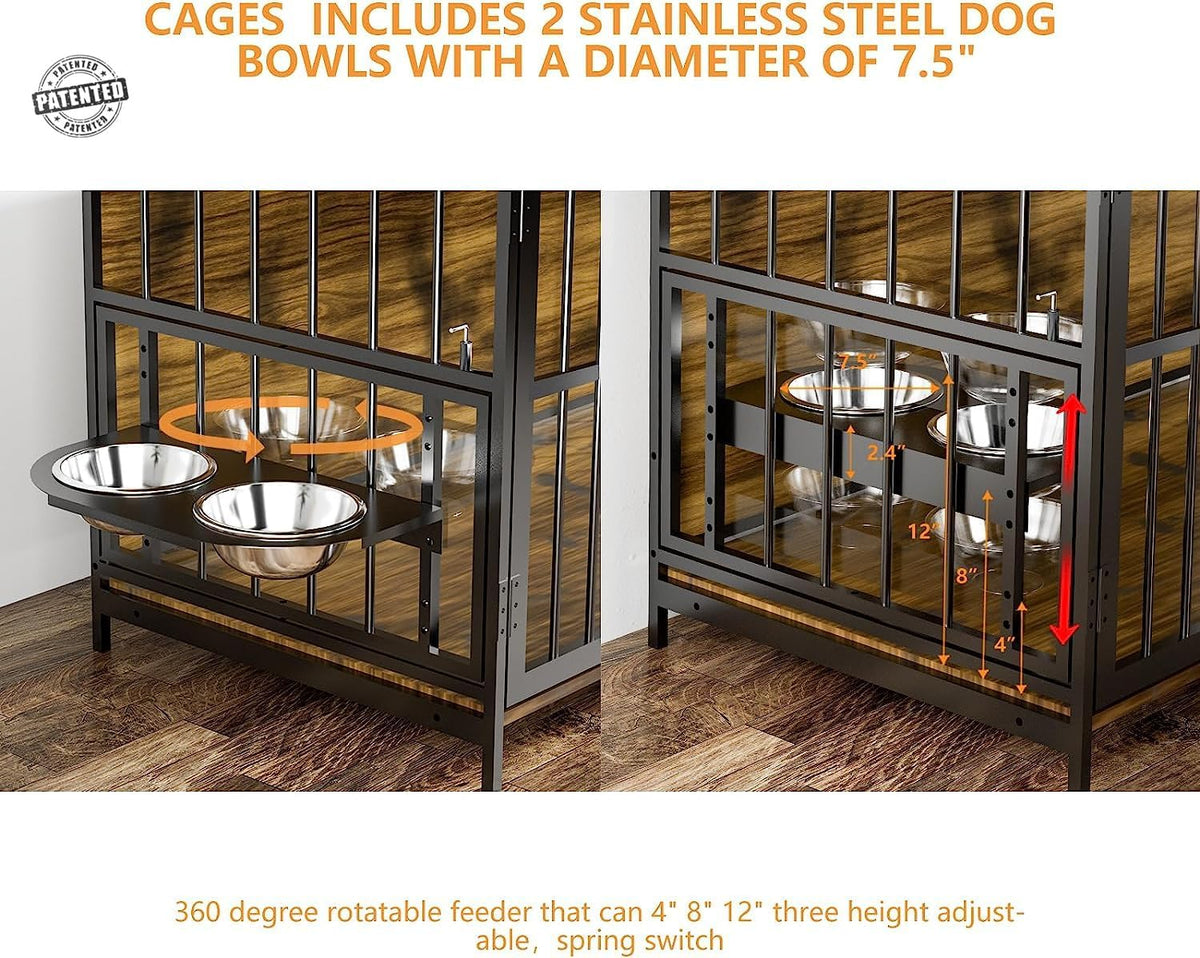 ROOMTEC 41 Inch Dog Crate Furniture, Indoor Kennel End Table
