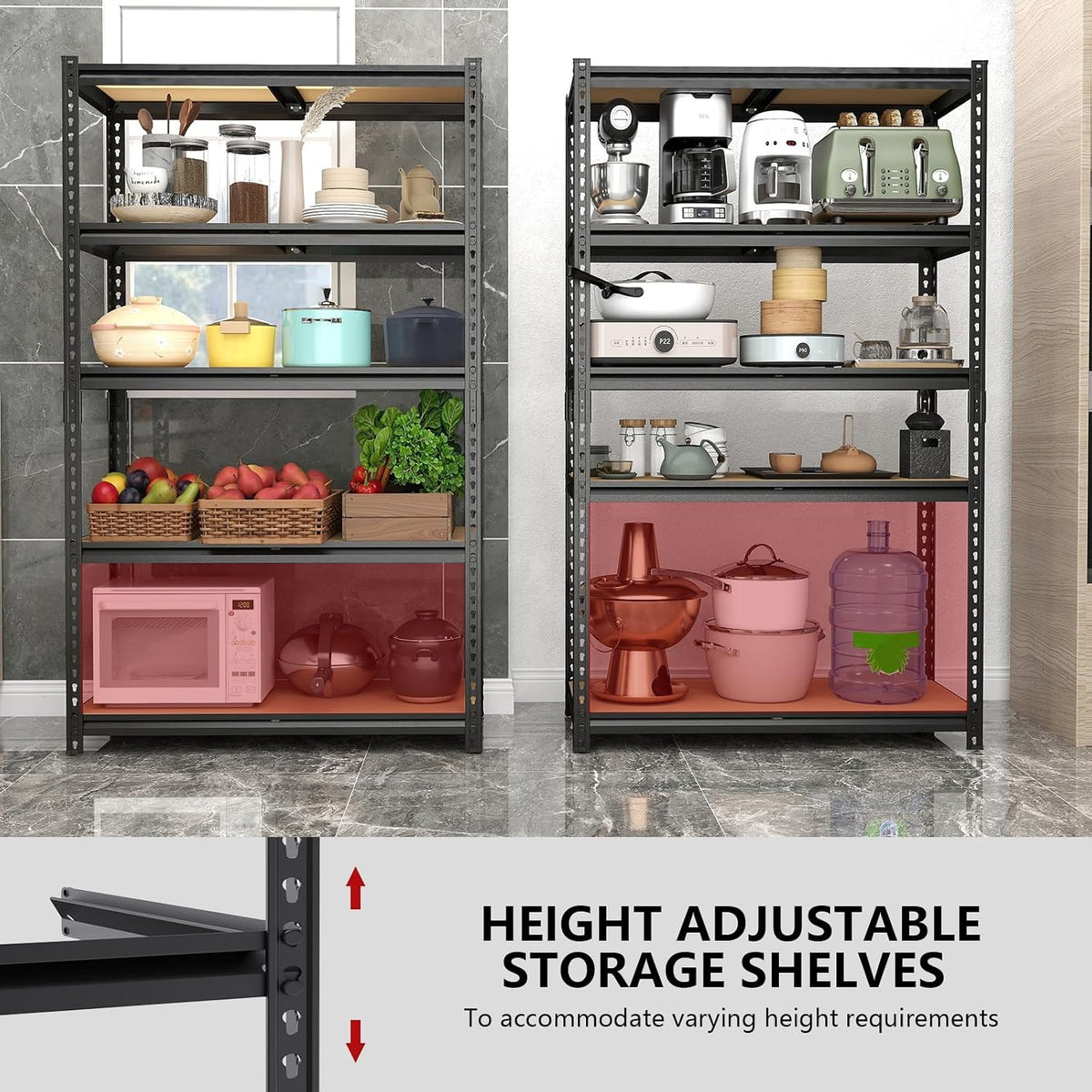 72" H Storage Shelves,Storage Shelves Heavy Duty,2400LBS Metal Shelving Units,Adjustable Garage Shelving Heavy Duty for Garage Storage,Warehouse