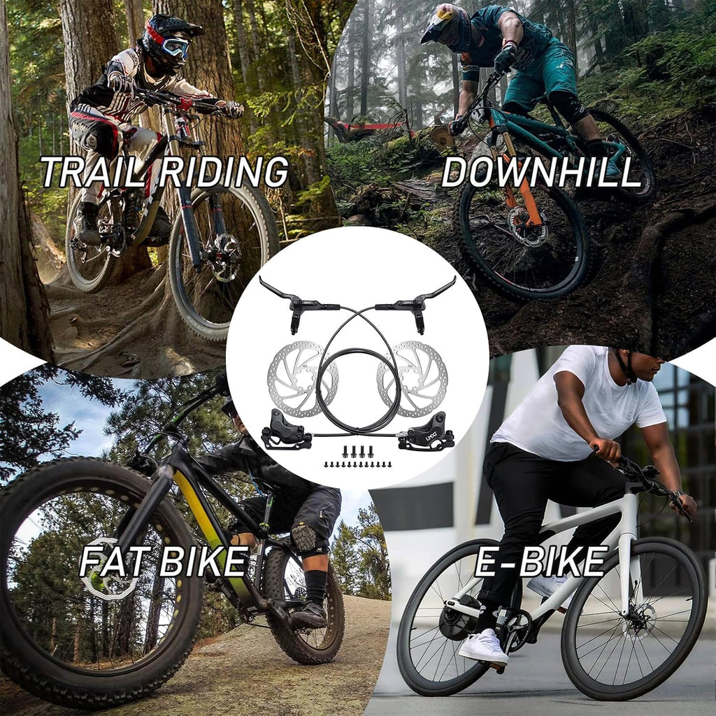 TOBWOLF MTB Hydraulic Disc Brake Set, Four-Piston Bike Brake Upgrade Kit