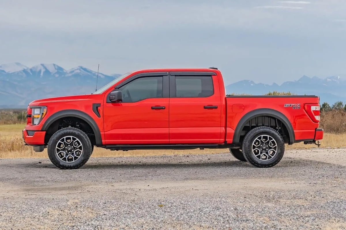 Rough Country Rear Wheel Well Liners for Ford F-150 2WD/4WD (2021-2026) - Heavy-Duty Black HDPE Inner Fender Guards, Made in USA