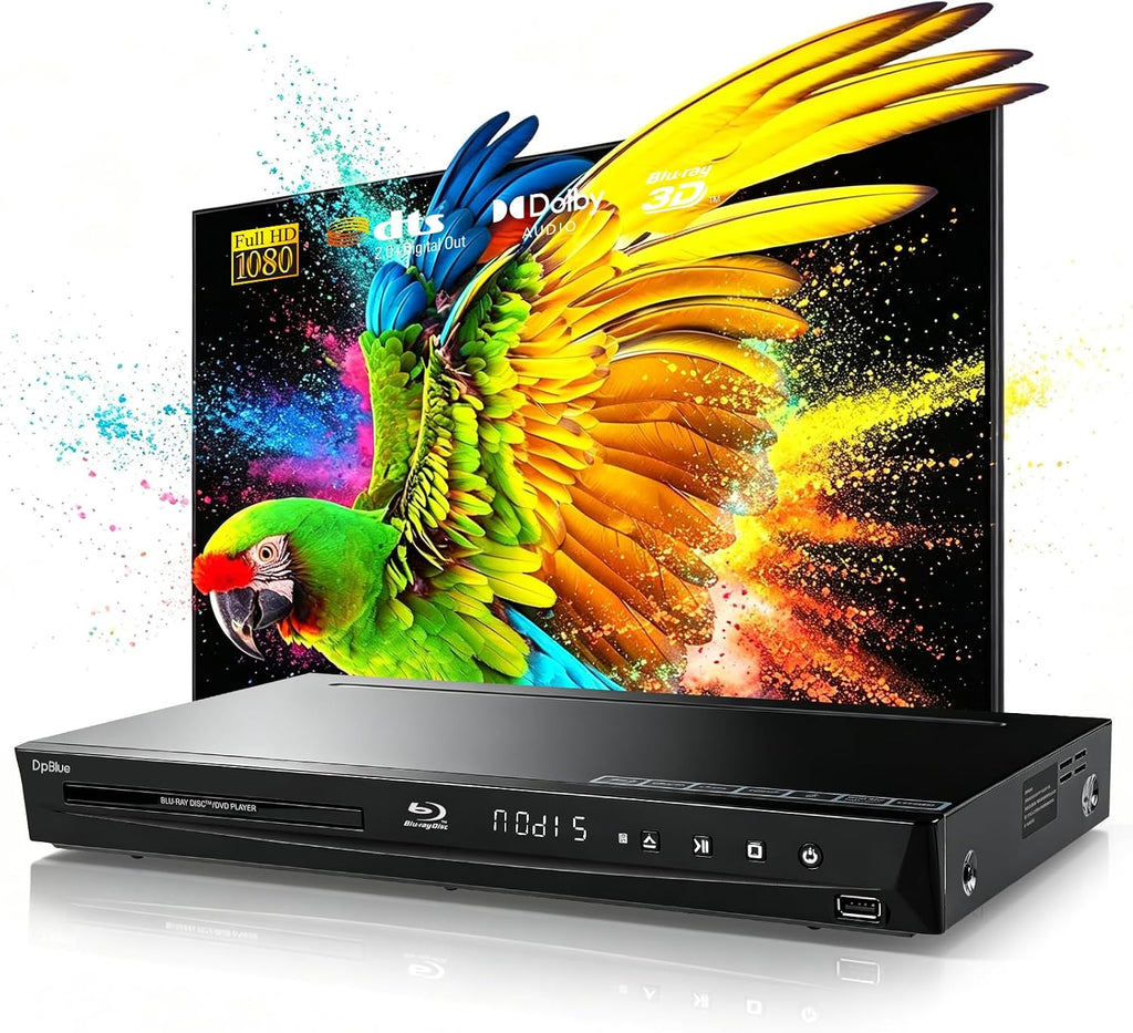 1080P 3D Blu-ray DVD Player for Home Theater, 5.1 Channel Audio Out