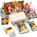HPRT Photo Printer 4x6 with 108 Sheets Photo Paper & 2 Ribbons
