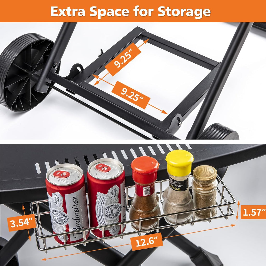 Portable Grill Cart for Weber Q1200, Q1000, Q2200, Q2000