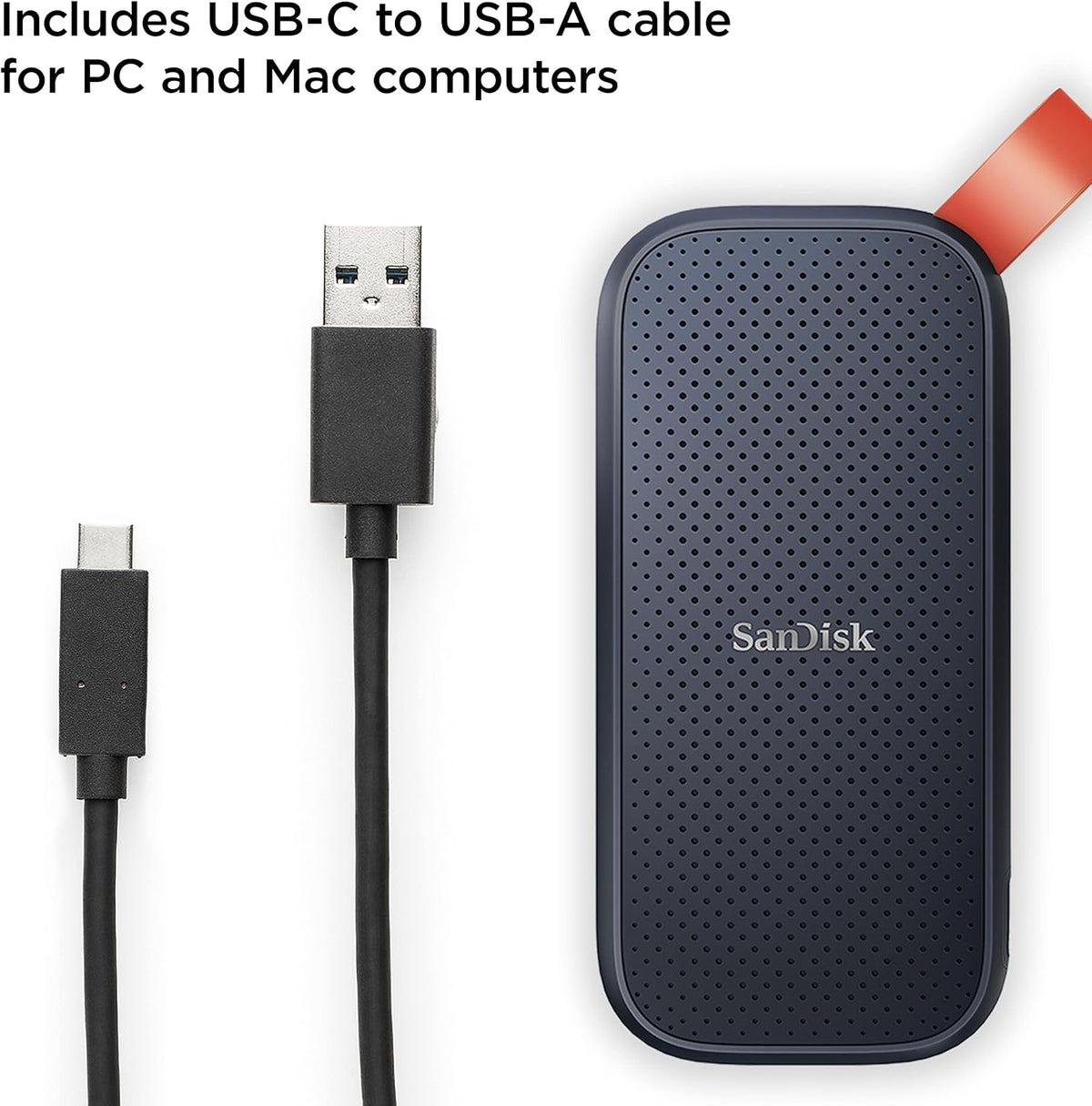 Sandisk 2TB Portable SSD, Up to 800MB/s Read Speeds, Black (Old Model)