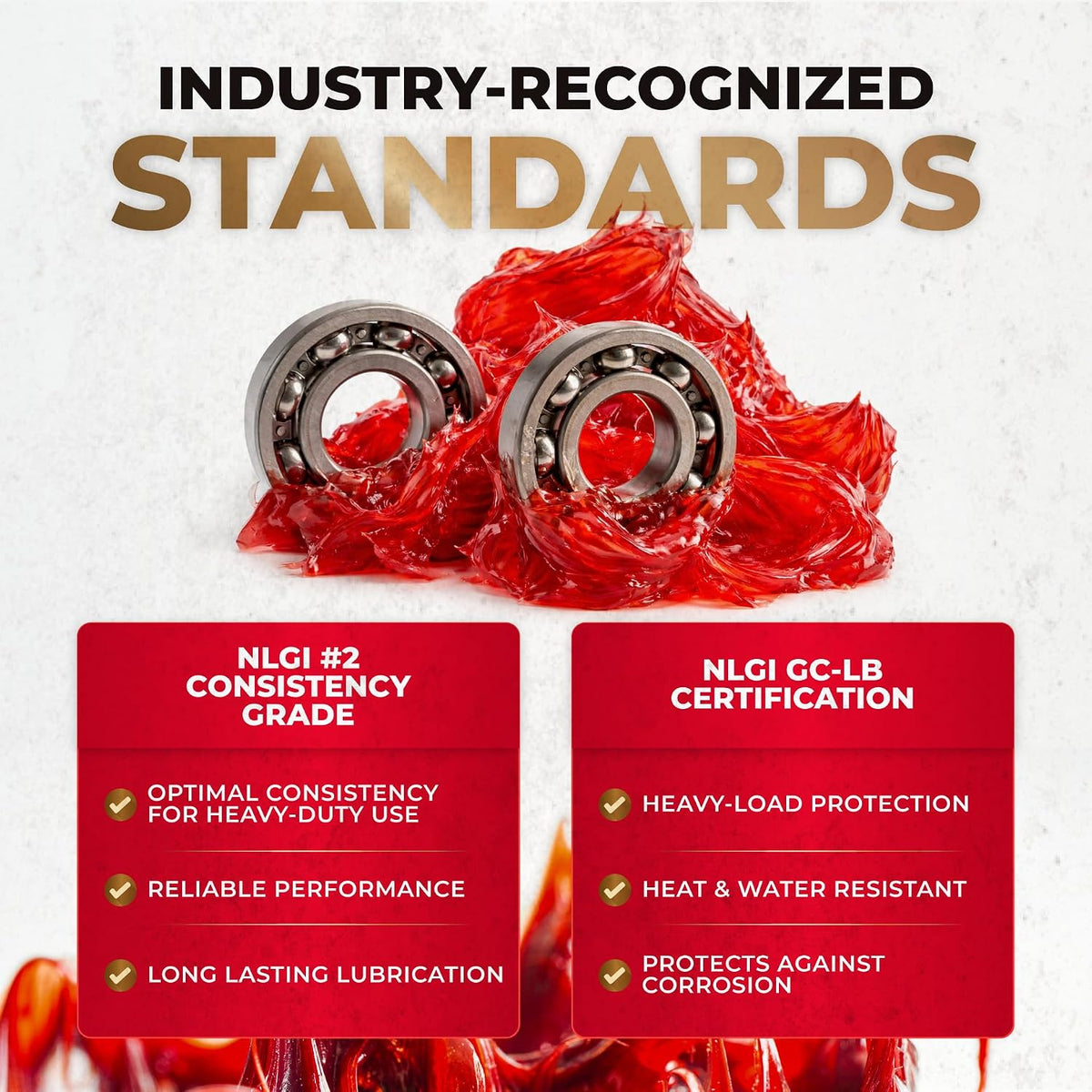 Wolf’s Head Red Grease NLGI #2 (836-88301-91) Premium Tacky Red Grease for Long-Lasting Lubrication, High Temp Protection & Heavy Duty Wheel