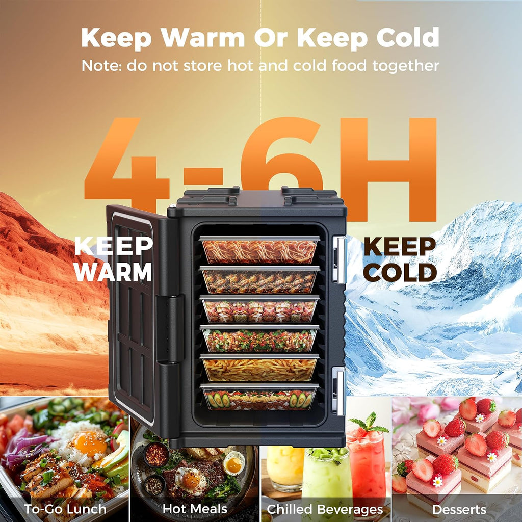 CAMMOO NSF 95Qt Food Warmer with Wheels & 304 Stainless Steel Latch