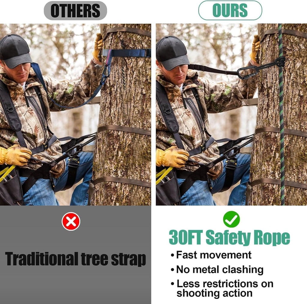 3 Pack Heavy Duty 30ft Hunting Reflective Safety Rope for Tree Stand