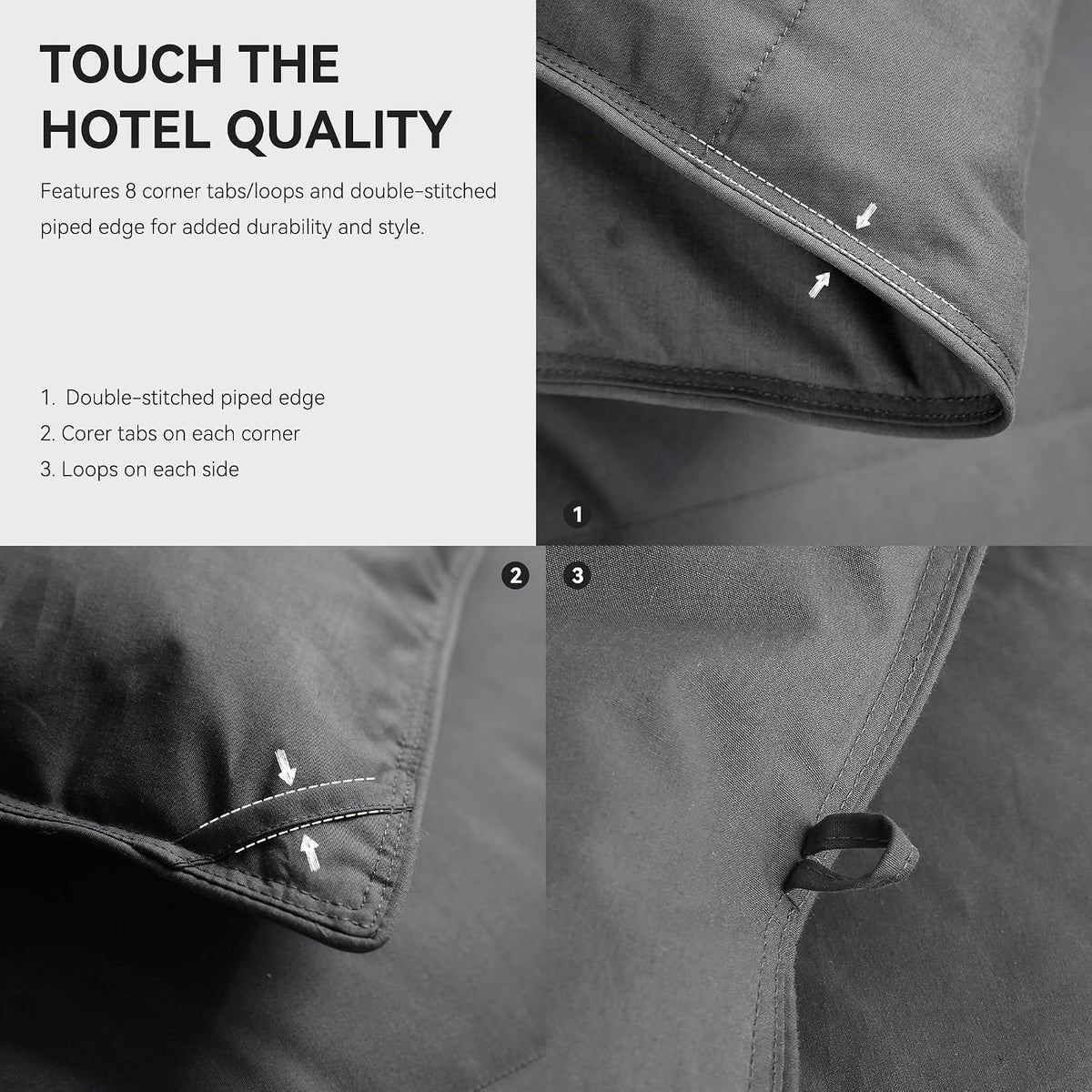 Grey Goose Feather Down Comforter Queen Size, Premium All Season Duvet Insert, 750+ Fill Power 1200TC Cotton Blend Fabric Hotel Style Comforter, 42