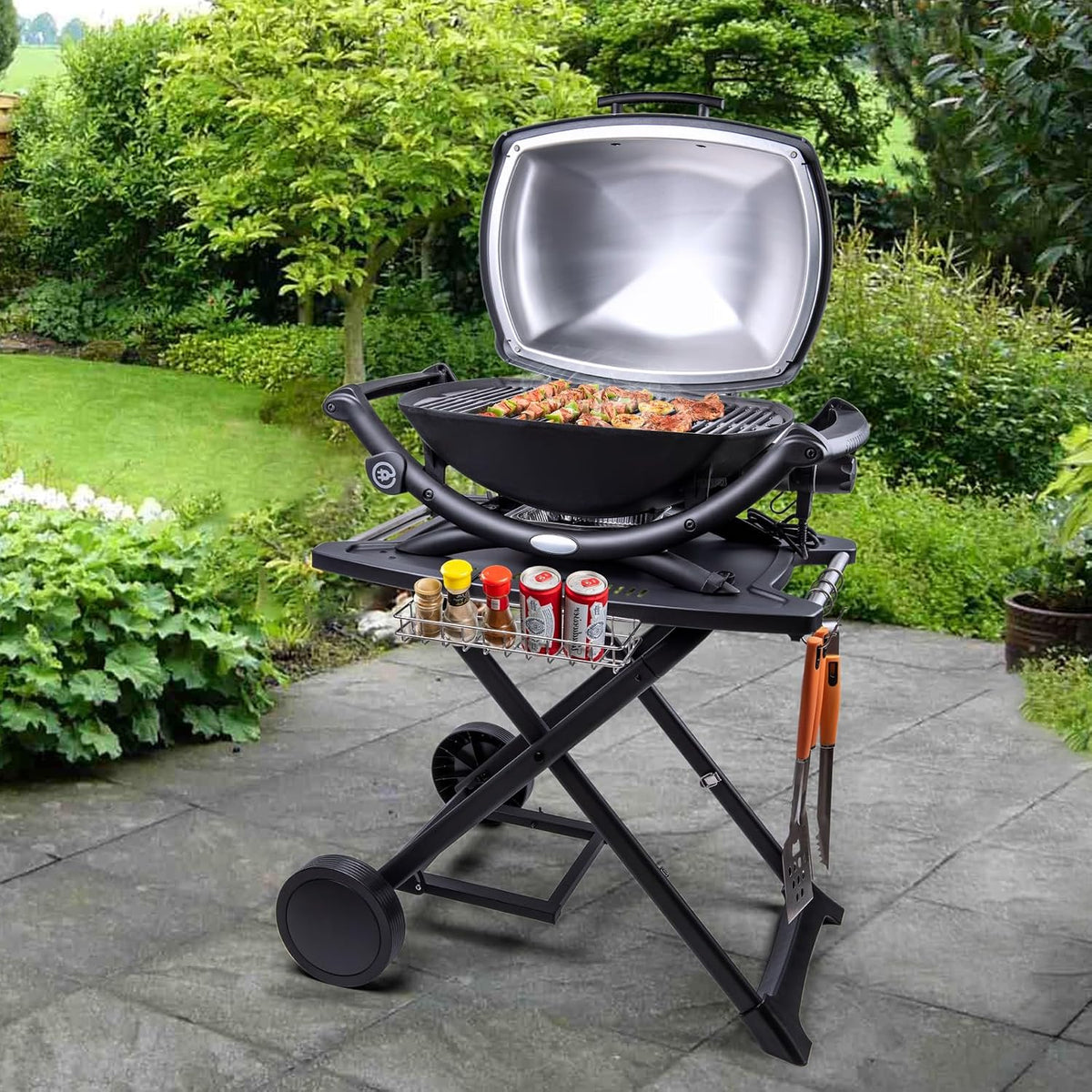 Portable Grill Cart for Weber Q1200, Q1000, Q2200, Q2000