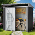 Shintenchi 6x4 FT Outdoor Storage Shed with Window, Outdoor Waterproof Storage Shed Metal Garden Shed with Lockable Single Door,Weather Resistant