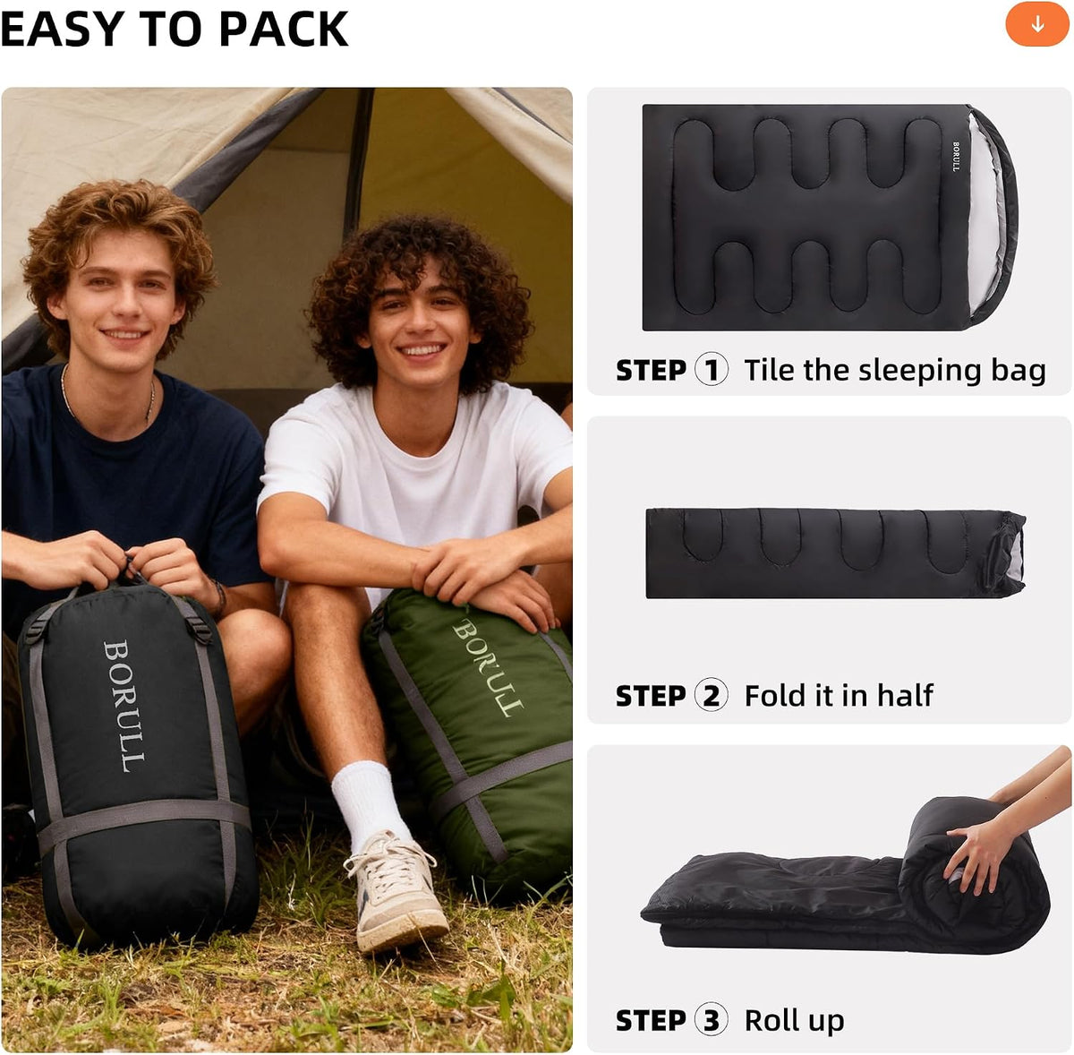 Double Sleeping Bags for Adults Camping with 2 Pillows Queen Size