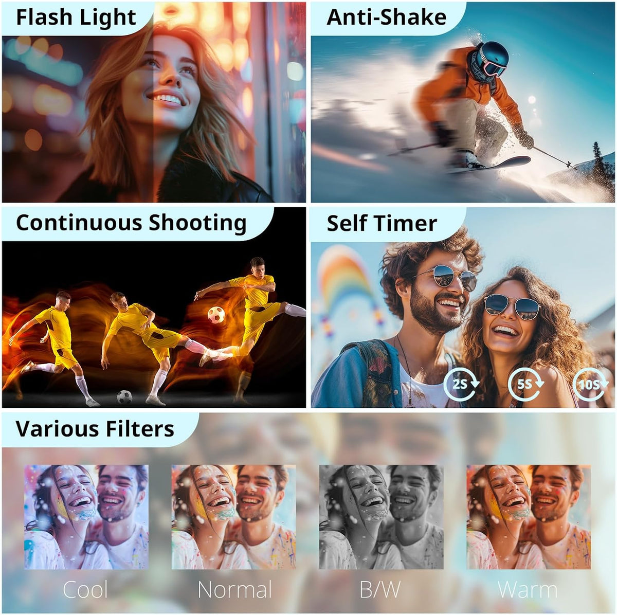 4K Digital Camera for Photography Autofocus, 2026 Latest 48MP Vlogging Camera for YouTube with SD Card, 2 Batteries, 3" 180°Flip Screen Compact