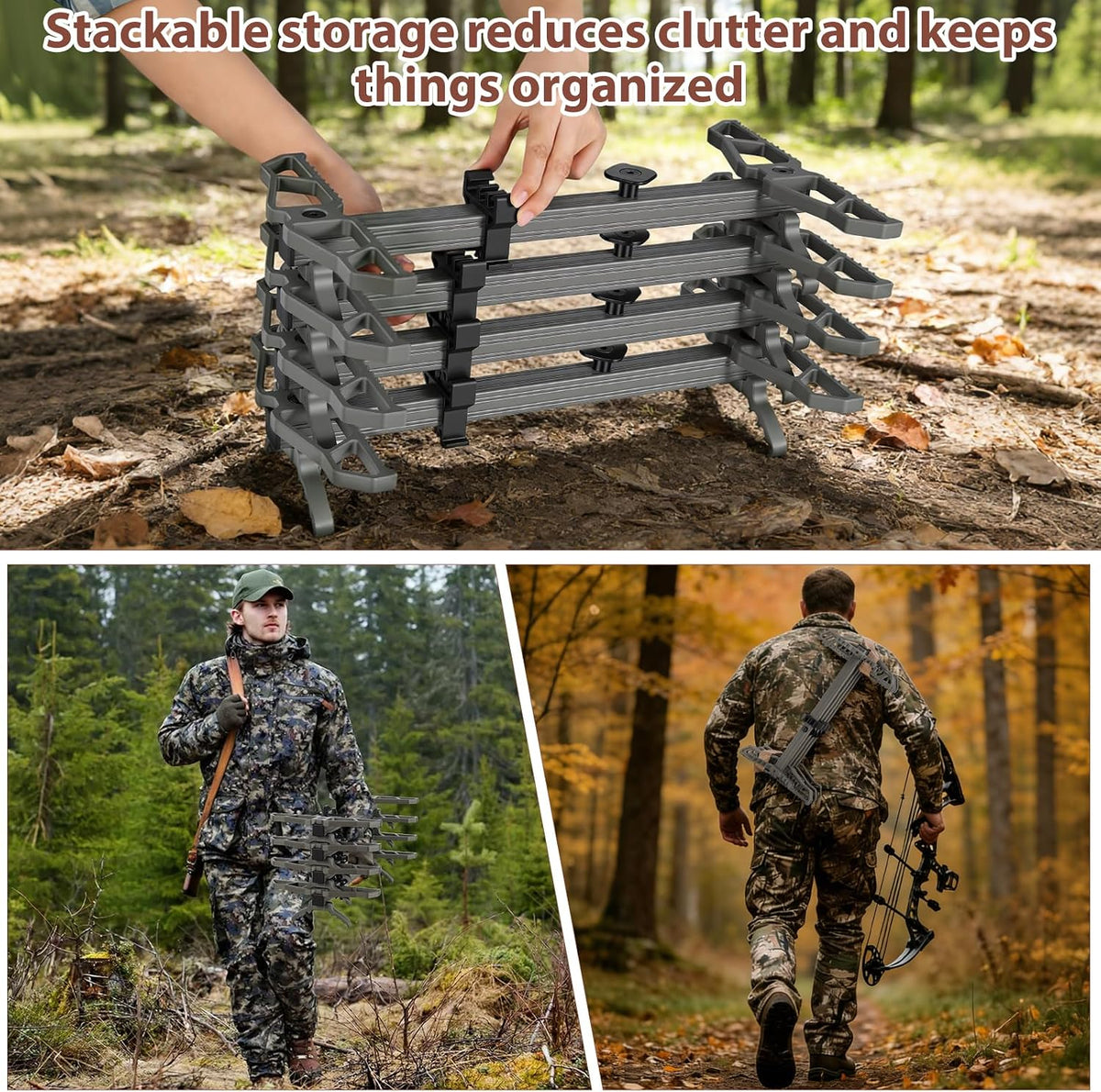 Climbing Sticks for Hunting,17.5" Lightweight Aluminum Non-Slip Climbing Sticks,Stackable and Bundled for Easy Portability,Suitable for Tree Stands
