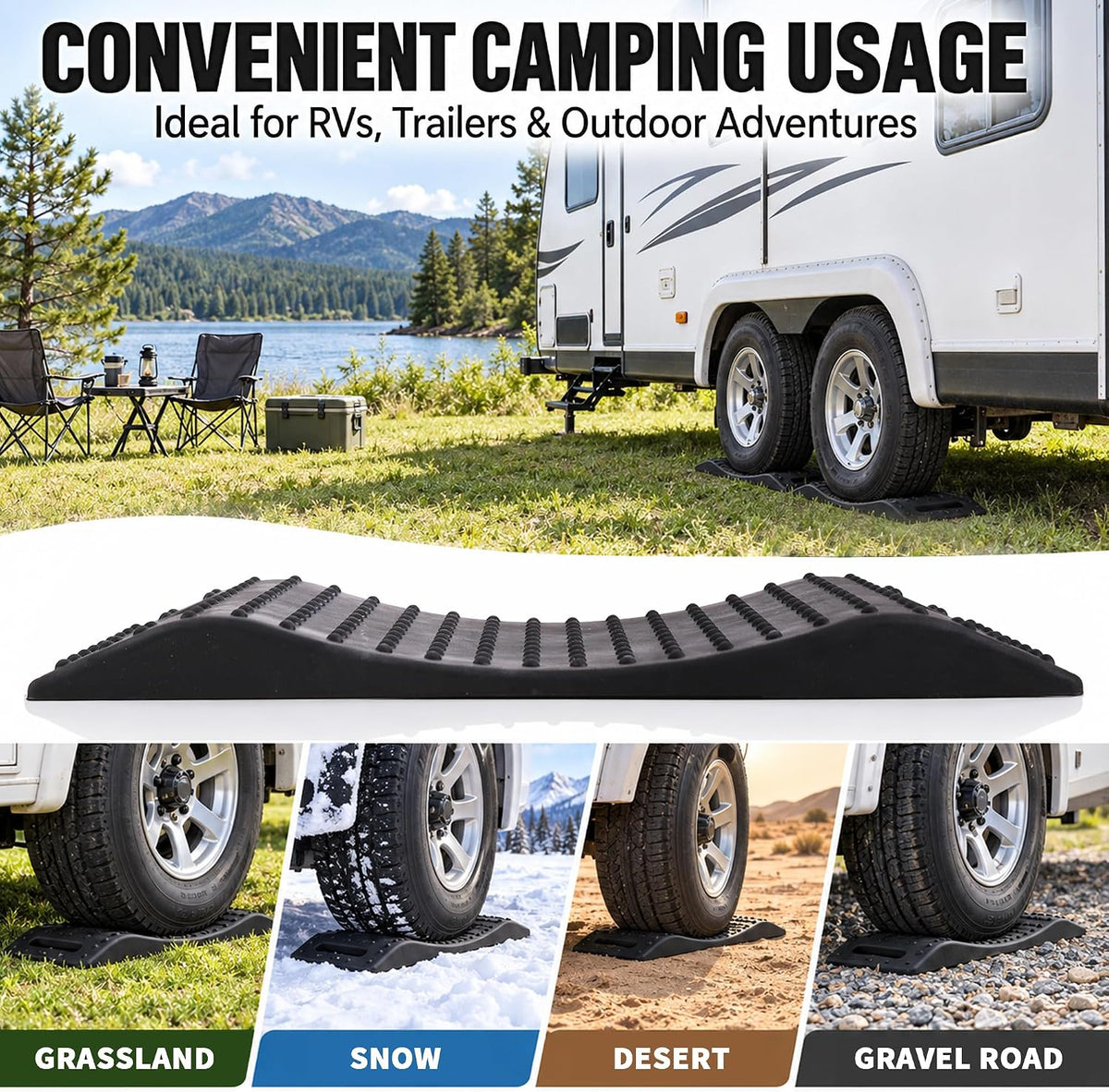 Tire Saver Ramps, 4-Pack Rubber Tire Cradles, Flat Spot Protectors