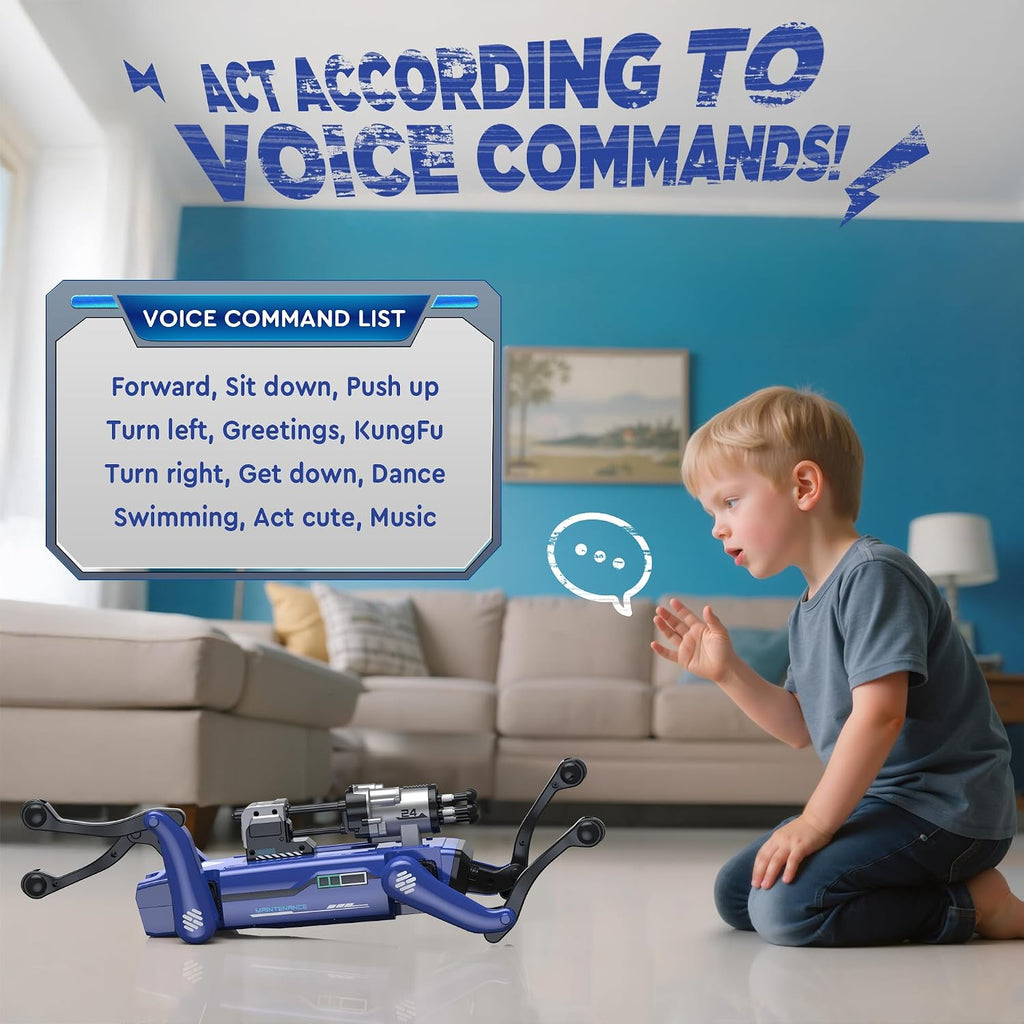 Robot Dog - Interactive STEM Toys with Voice & Remote Control, 30+ Lifelike Actions, Programmable Play, 25m Range, Durable & Safe - Best Gift for