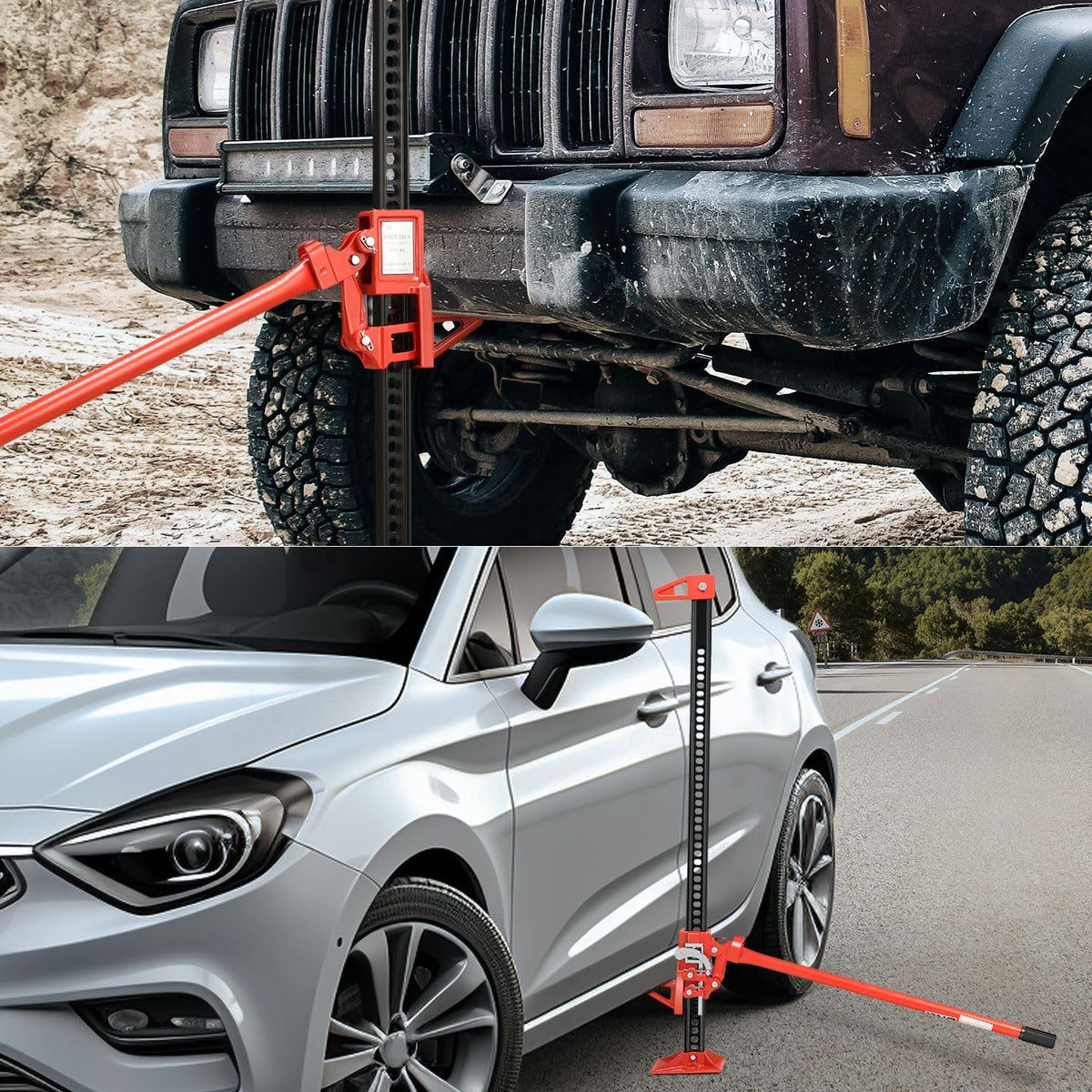 DNA Motoring 48'' Universal Farm Jack 3 ton 6600lbs Capacity Utility High Lift Farm Jack Ratcheting Off Road Jack for Car Truck Tractor SUV ATV UTV