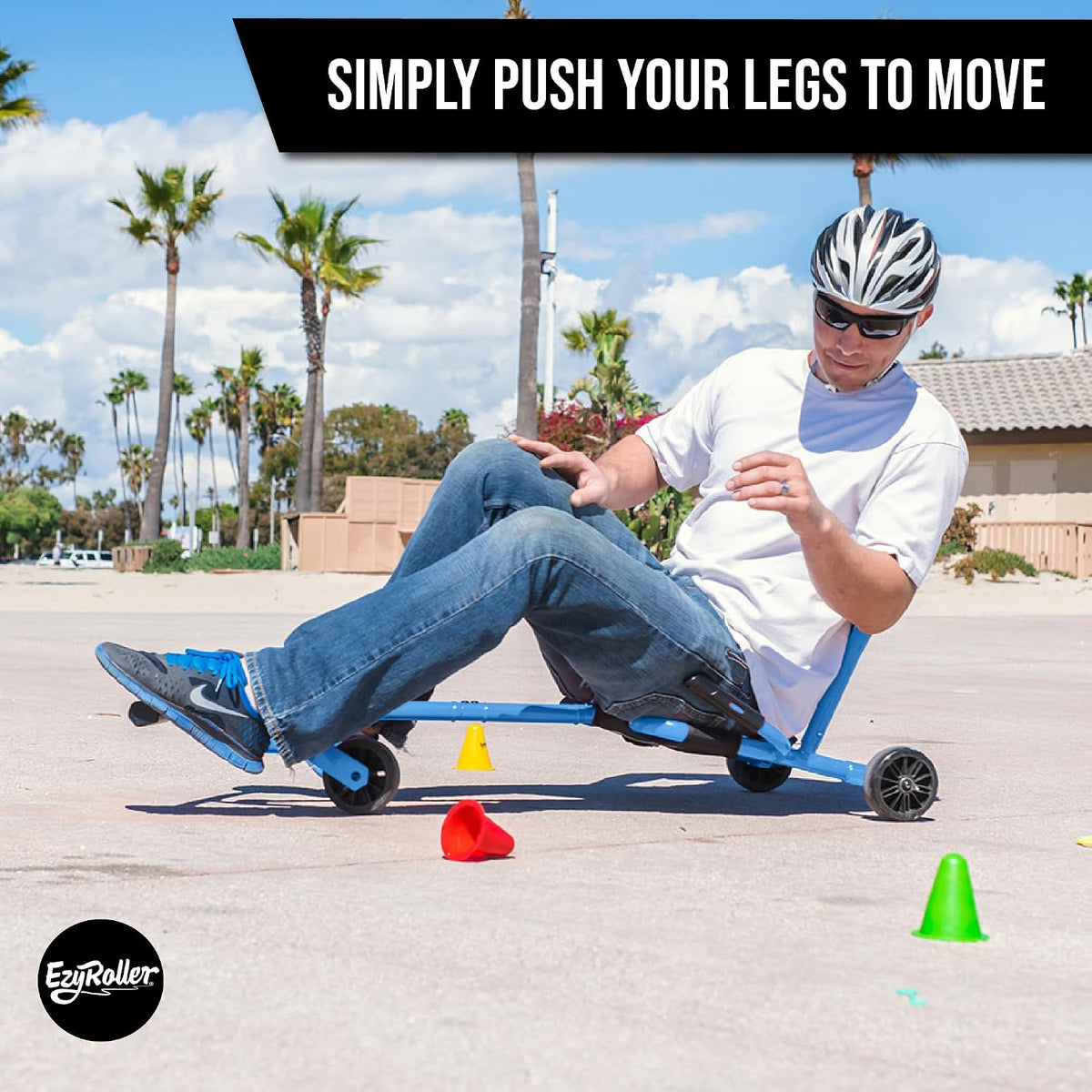 Ezyroller Pro X Ride On Toy for 10+ Ideal Weight 100-180 lbs, Blue
