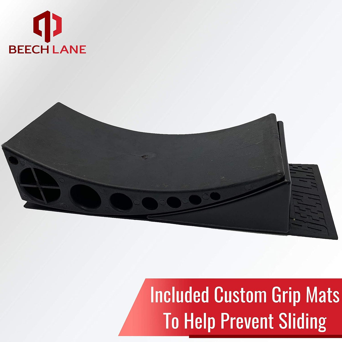 Beech Lane Camper Leveler 2 Pack with Carrying Bag - Precise Camper Leveling, Includes Two Curved Levelers, Two Chocks, Two Rubber Grip Mats, and A