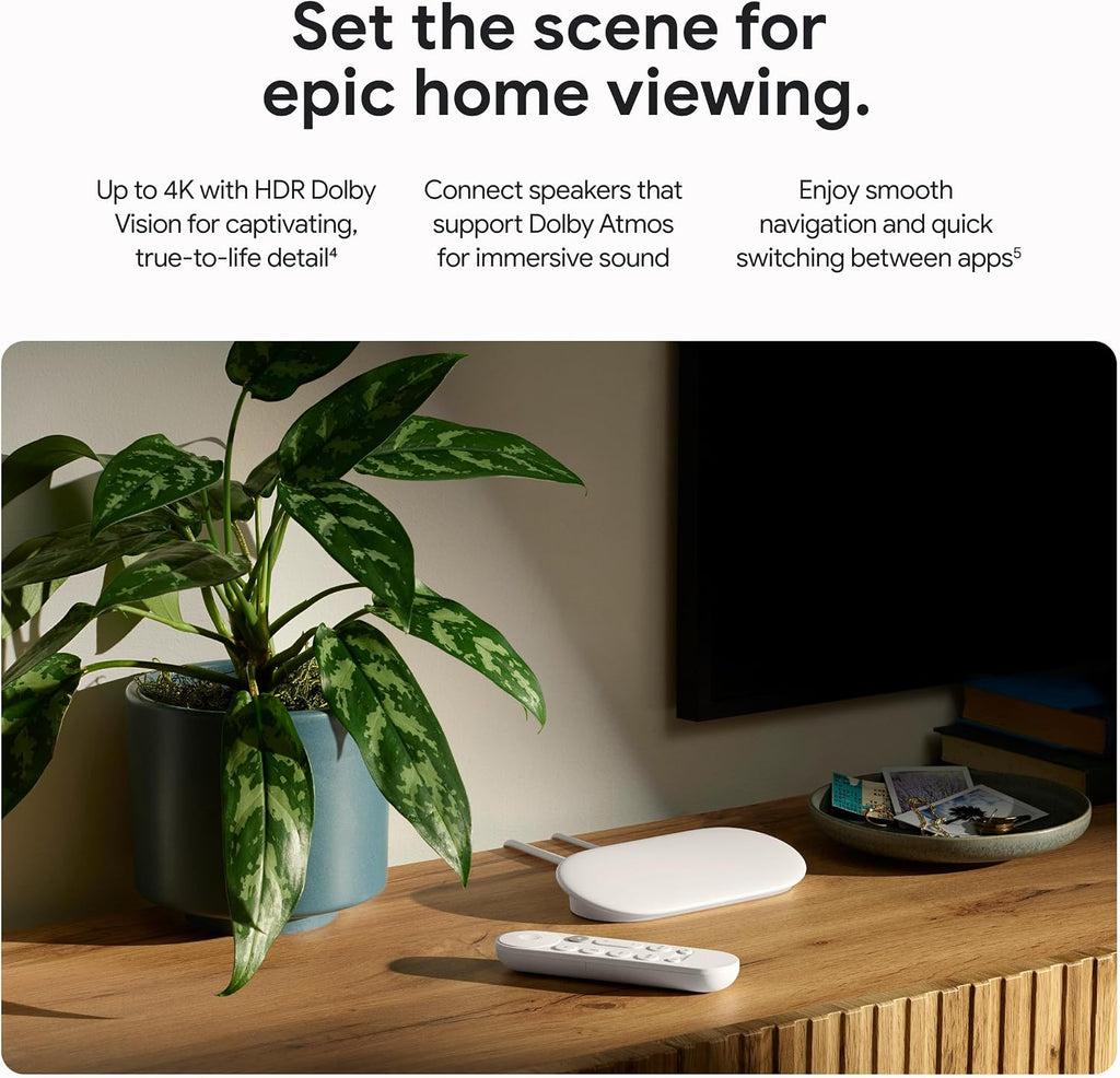 Google TV Streamer 4K - Fast Streaming Entertainment on Your Device with Voice Search Remote - Watch Movies, Shows, Live, and Netflix in HDR - Smart