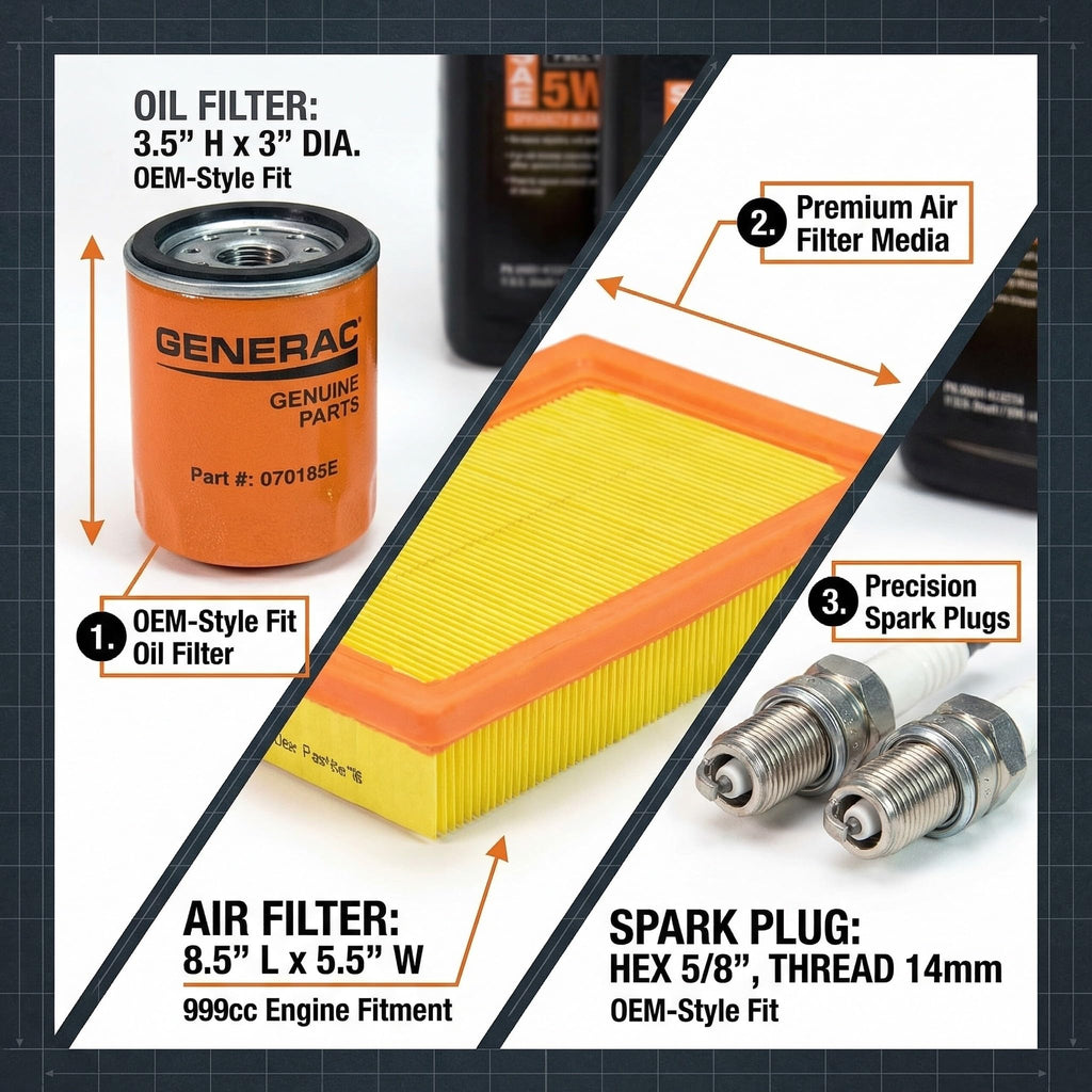 Generac 5W-20 Maintenance Kit for 20Kw-26Kw 999cc Generators (Replaces A0002074712)