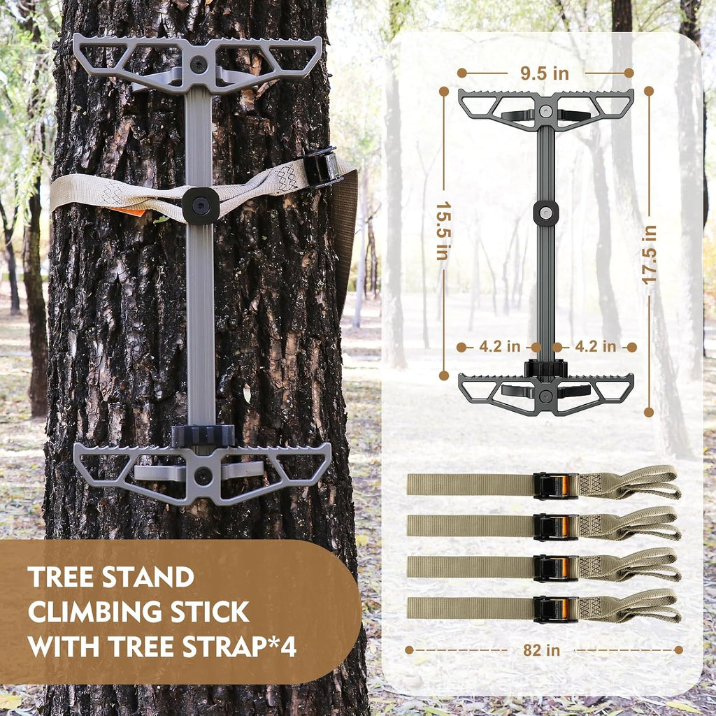 Climbing Sticks,Aluminum Non-Slip Hunting Climbing Steps,Lightweight Tree Climbing Hunting Gear Hunting Accessories for Tree Stands Set of 4,Fold Up