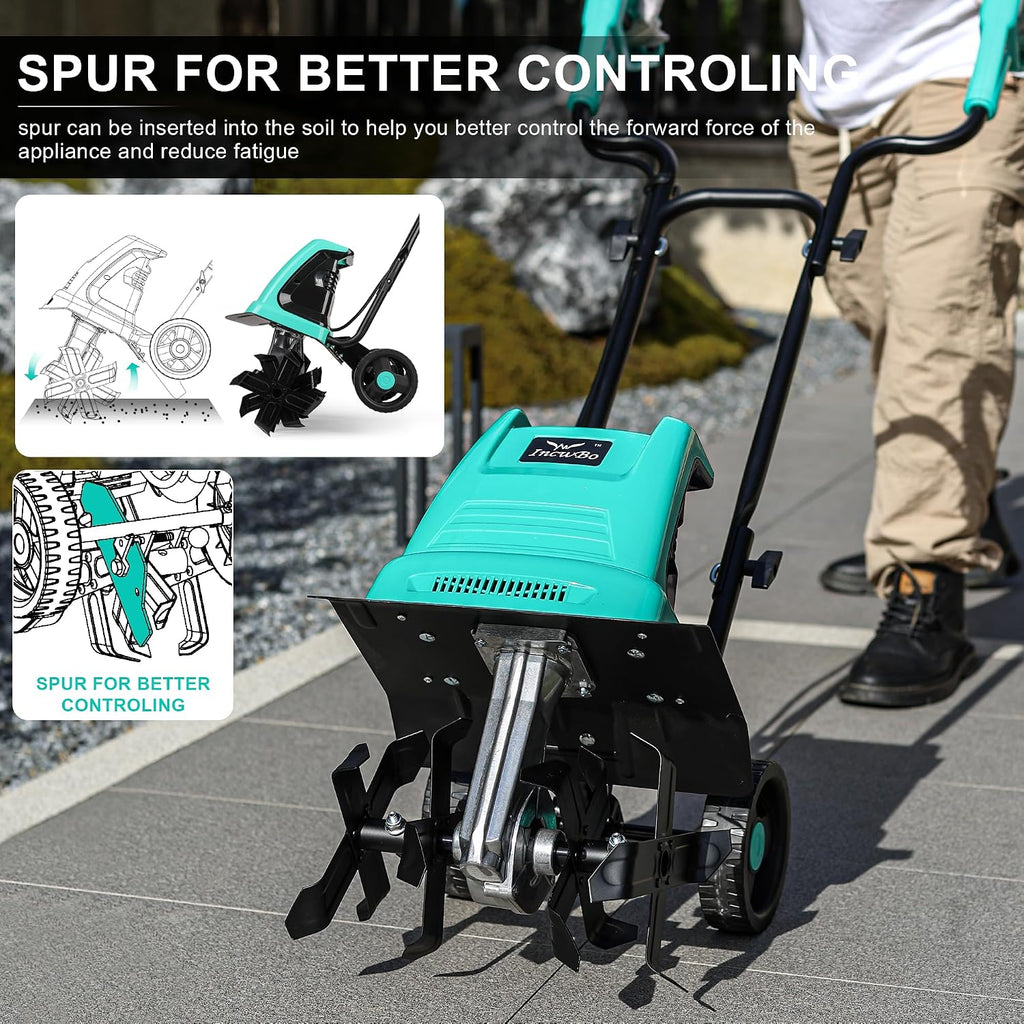 12'' 10.5AMP Corded Electric Garden Roto Tiller Cultivator Powerful