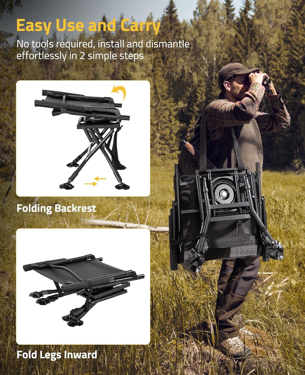 Swivel Hunting Chair for Deer Hunting Blind Chair with Armrest