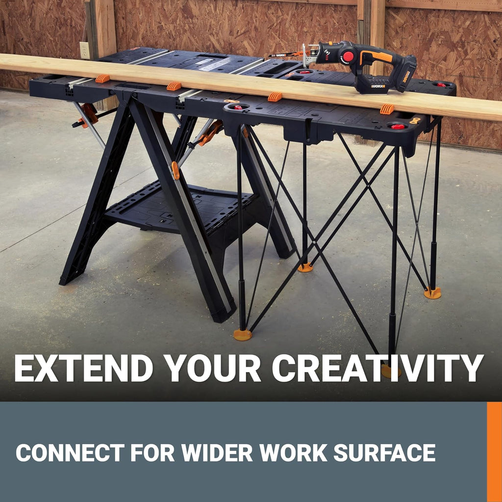 WORX Sidekick Portable Folding All-in-one Work Bench, WX066