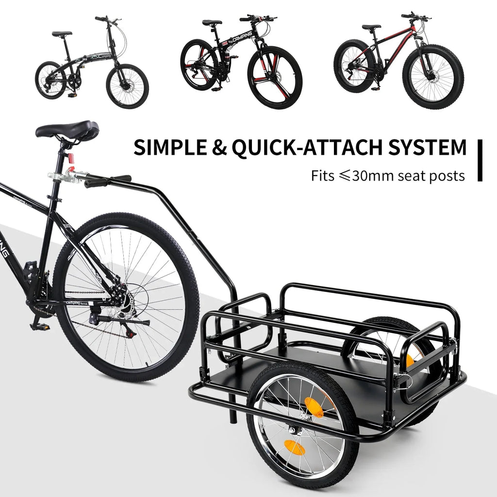 Ktaxon Two-Wheel Bicycle Cargo Trailer, Black, 16 in Inflatable Wheels