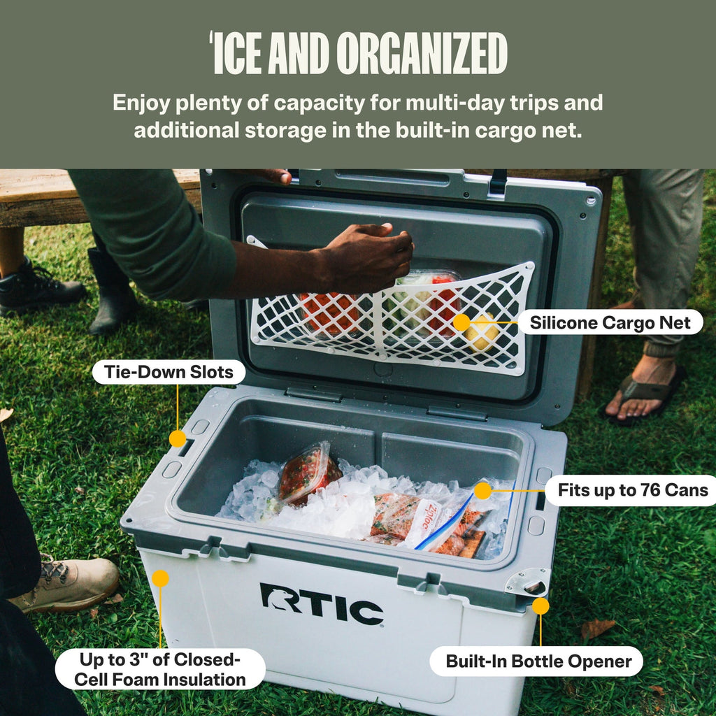 RTIC 52 Qt 76-Can Ultra-Light Ice Chest Cooler, Marine/Canvas
