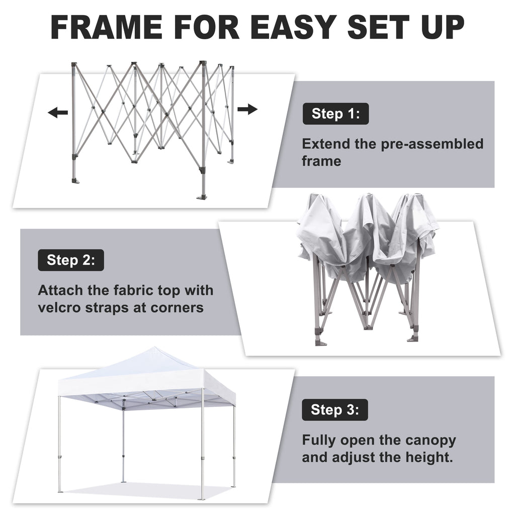 Eurmax Canopy 10' x 20' Violet Pop-up Outdoor Canopy, Heavy Duty Roller Bag