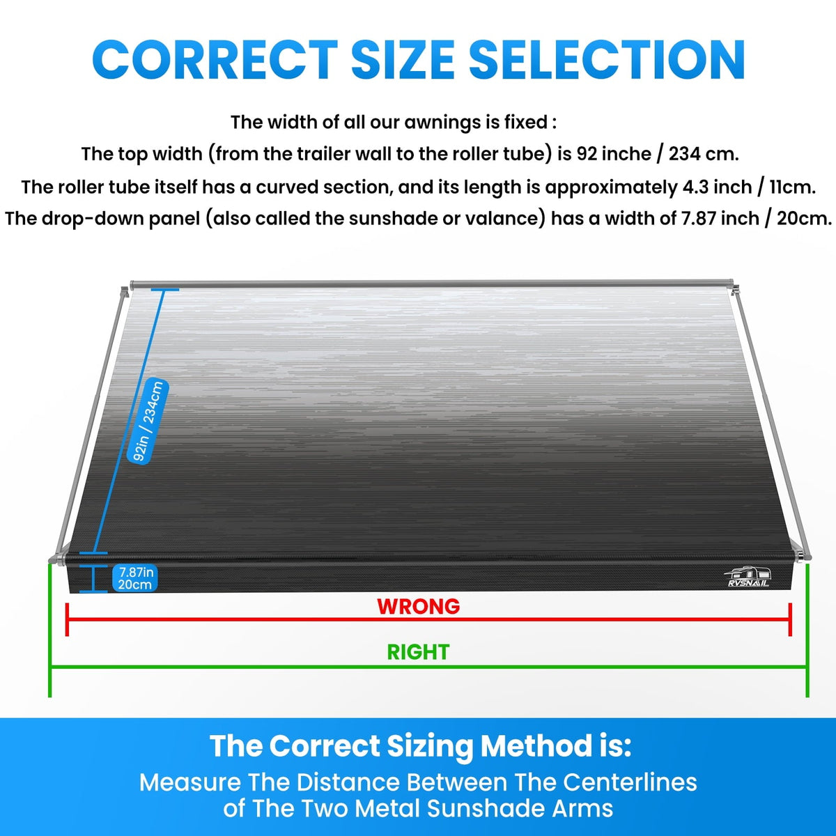 15FT RV Awning Fabric Replacement, Heavy-Duty Vinyl/PVC, Waterproof UV Resistant Universal Fit for RV Camper with Installation Manual