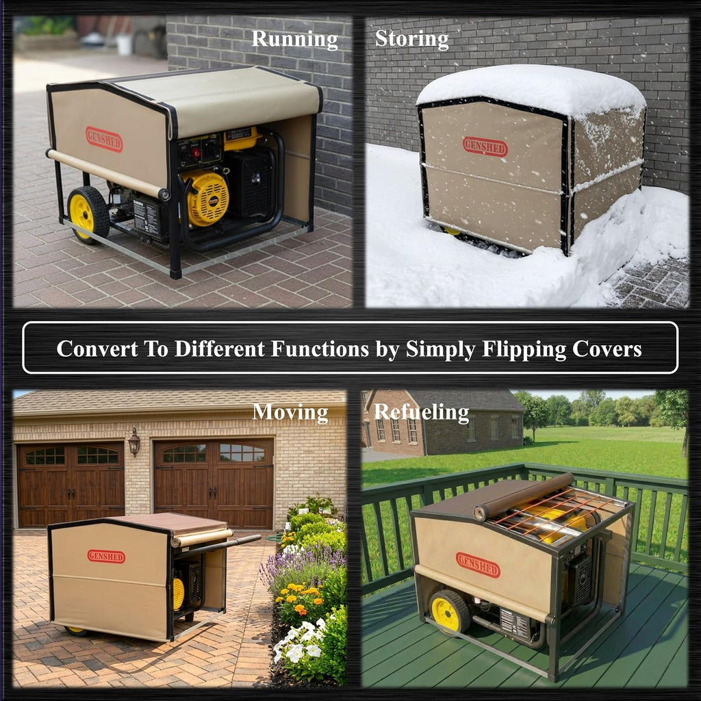Generator Shed For Storing & Running Generator Outdoor - Combining Generator Covers While Running & Generator Covers for Outside Storage into one