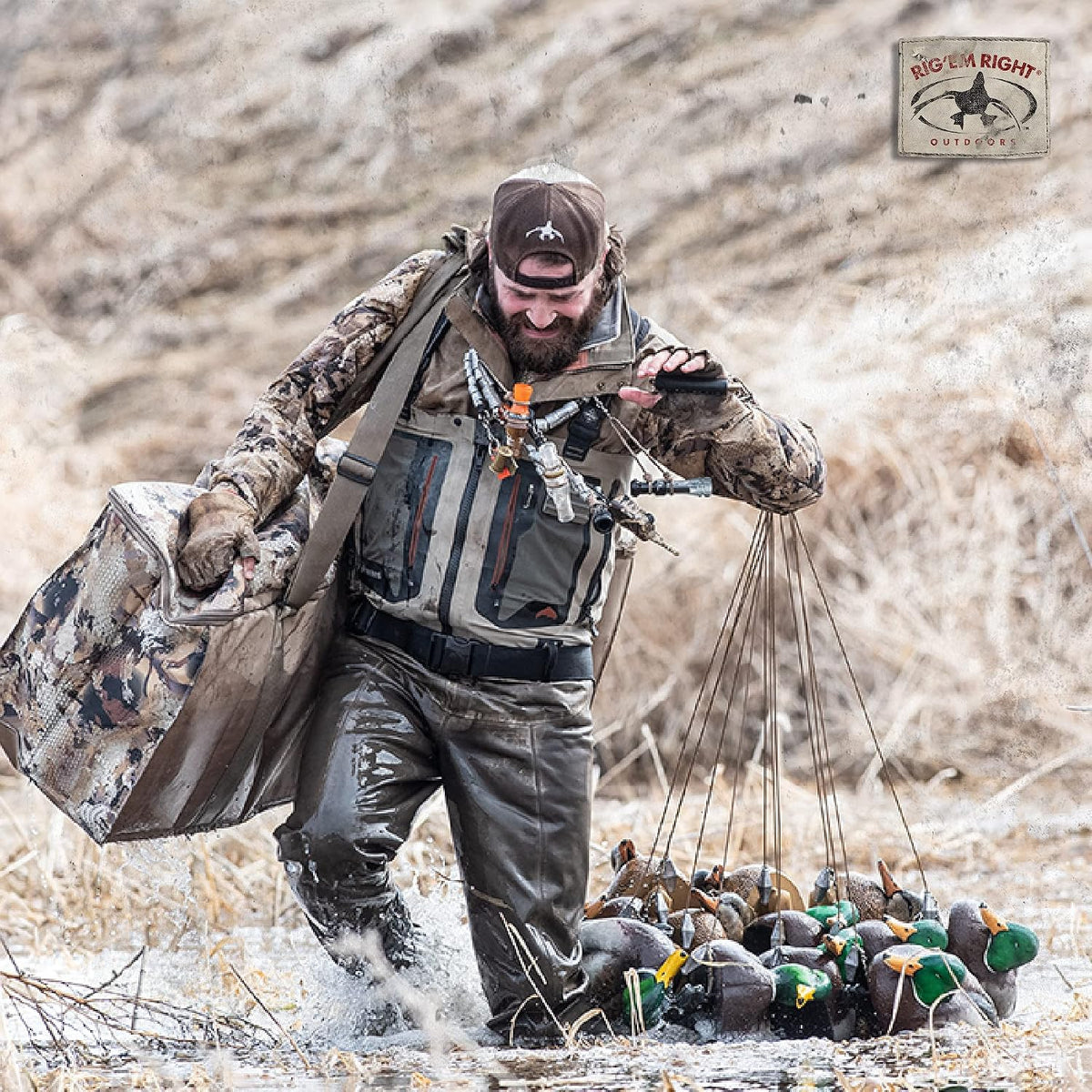 Rig'Em Right Waterfowl Pre-Rigged Xtreme Coated Tangle Free Cable Decoy Anchors for Duck Hunting