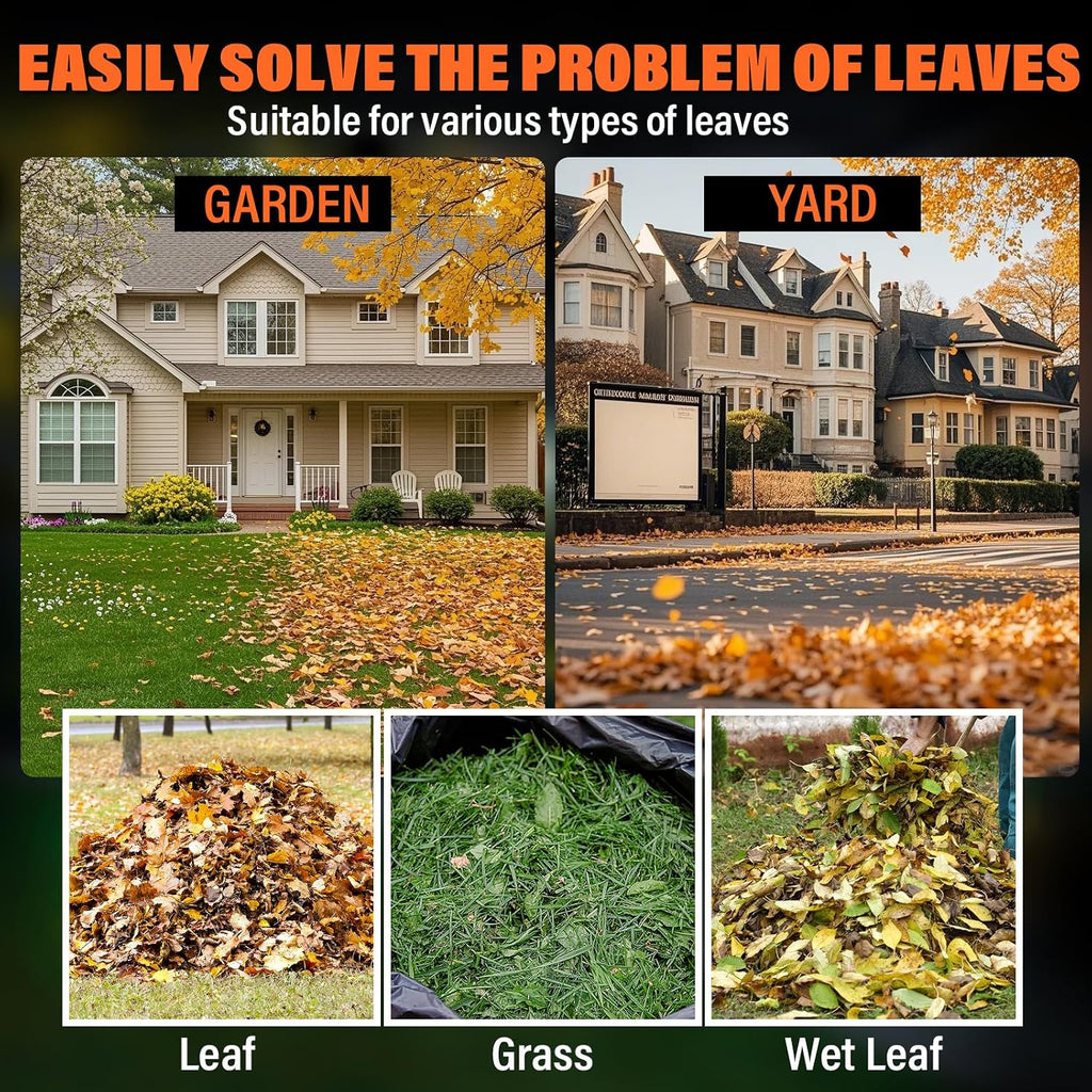 MAXLANDER Electric Leaf Mulcher/Shredder, 15 Amp 8400 RPM, 18:1 Ratio, Adjustable Dial, with Goggles, Leaf Scoops/Gloves, 20 Cutting Lines-Portable