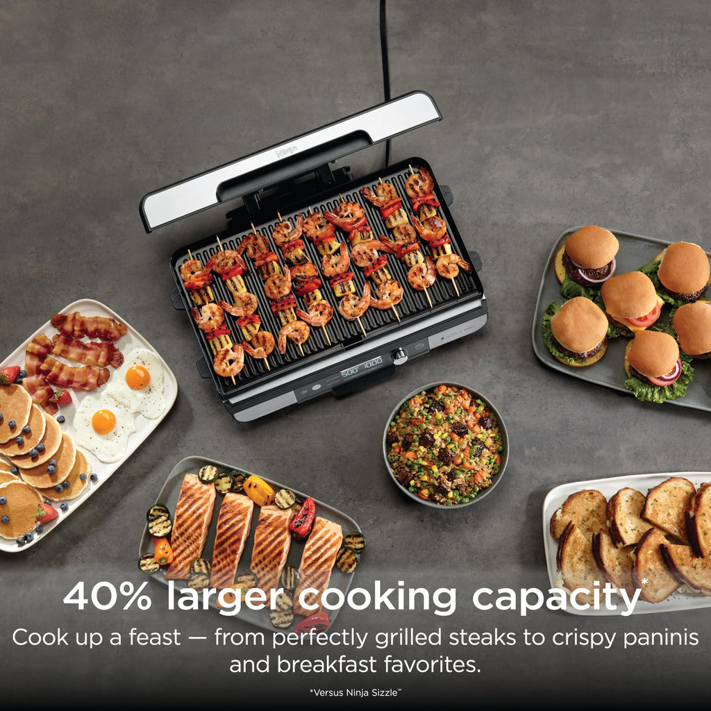 Ninja® Sizzle™ Pro XL 20'' Indoor Griddle & Grill, Silver, GX101