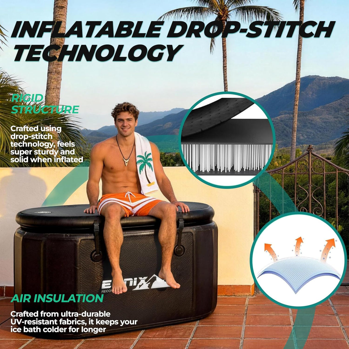 EONIX Cold Plunge Tub,152 Gallon,Inflatable Ice Bath Tub for Athletes