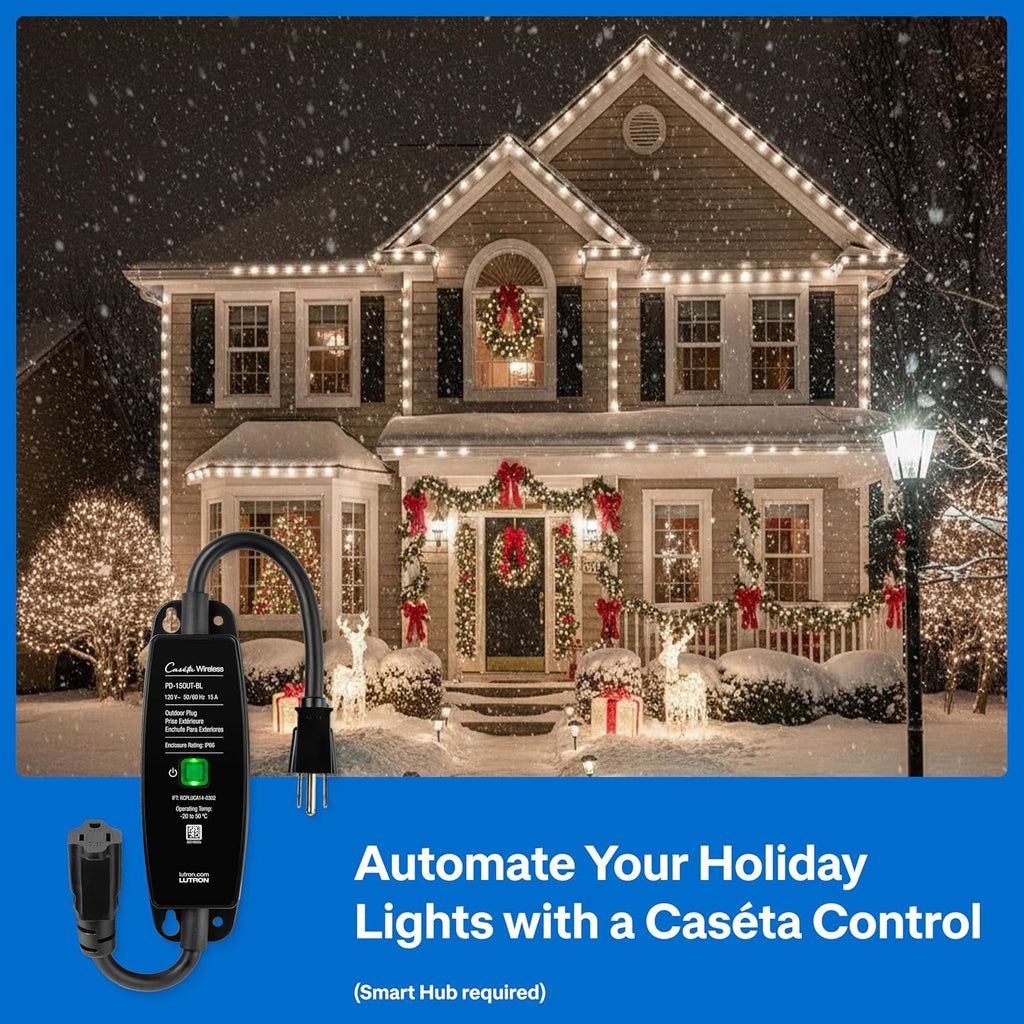 Lutron Caseta Smart Outdoor Plug for Lights and Motors (Smart Hub Required)