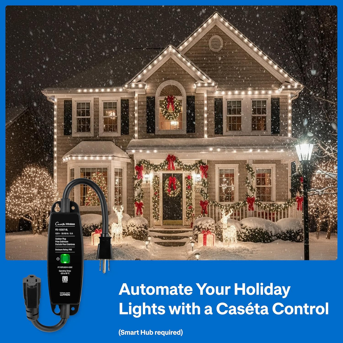 Lutron Caseta Smart Outdoor Plug for Lights and Motors (Smart Hub Required)