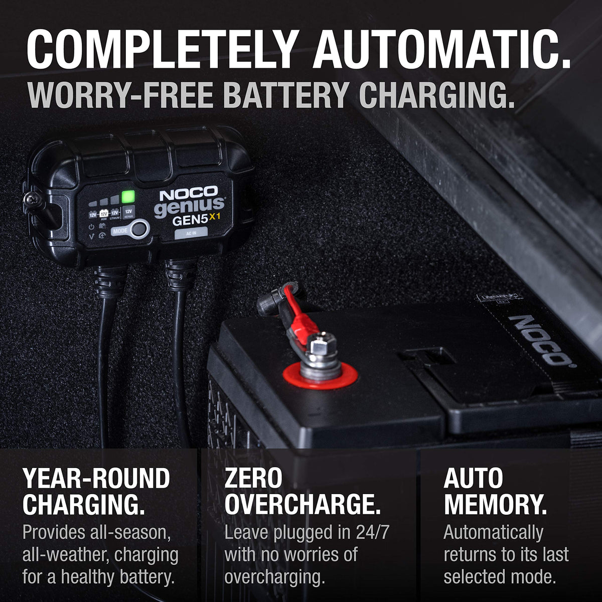 NOCO GEN5X1 12V 5A 1-Bank OnBoard Marine Battery Charger & Maintainer