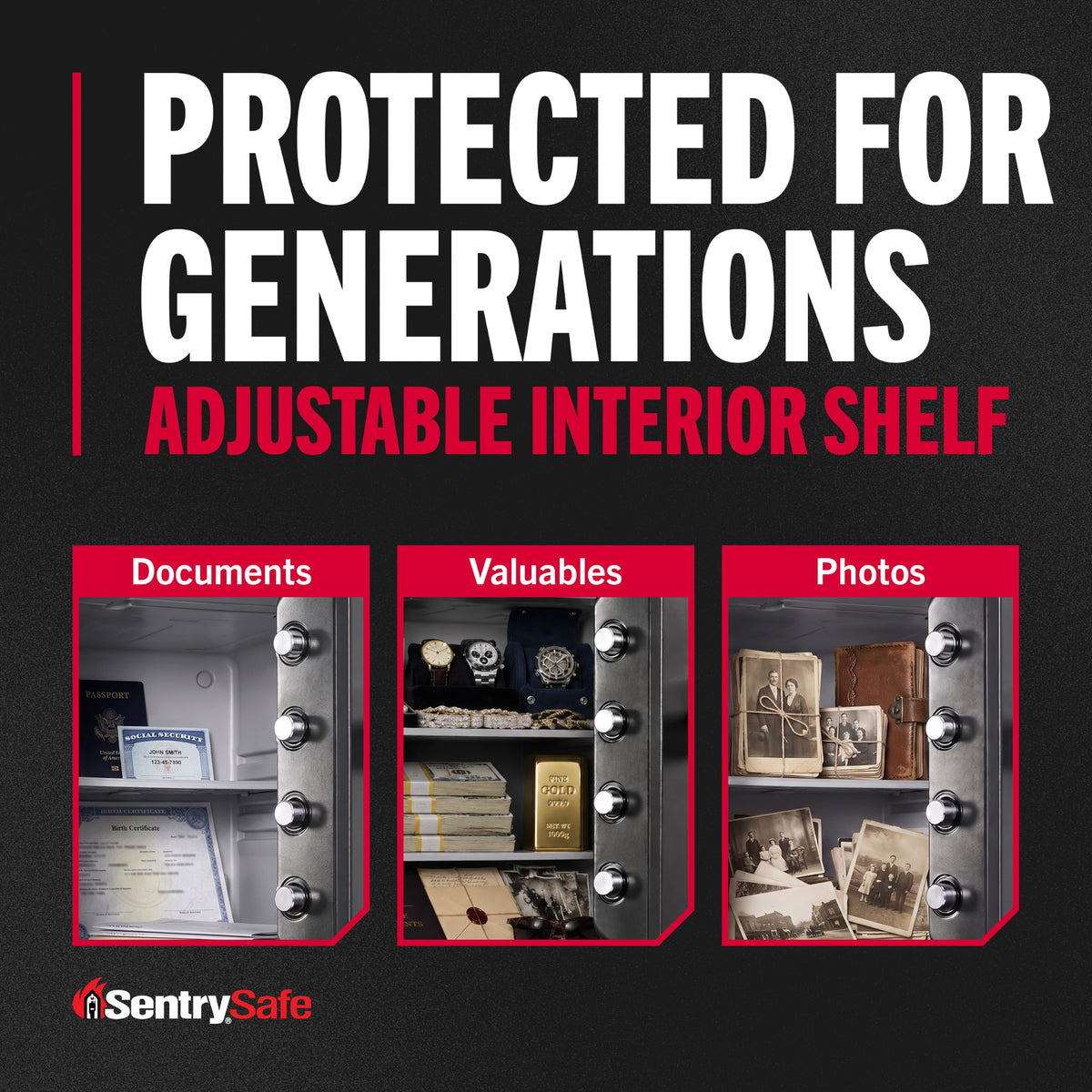 SentrySafe Fireproof Waterproof Safe Dial Combination 1.23 Cu Ft SFW123DSB